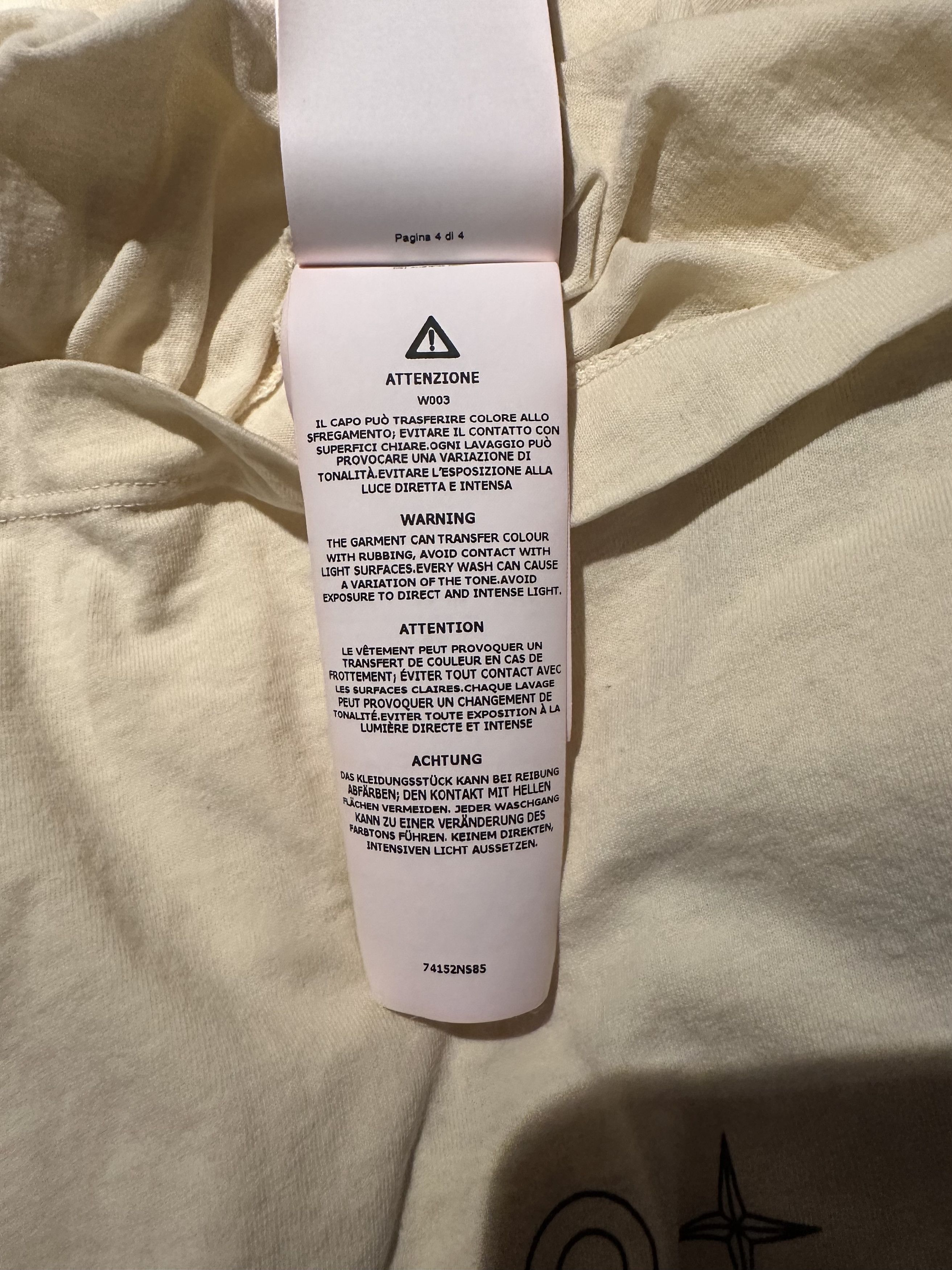 Stone Island Stone Island "Marble Three" Tee - Ivory - S/S21 2NS85 Size US XL / EU 56 / 4 - 12 Thumbnail
