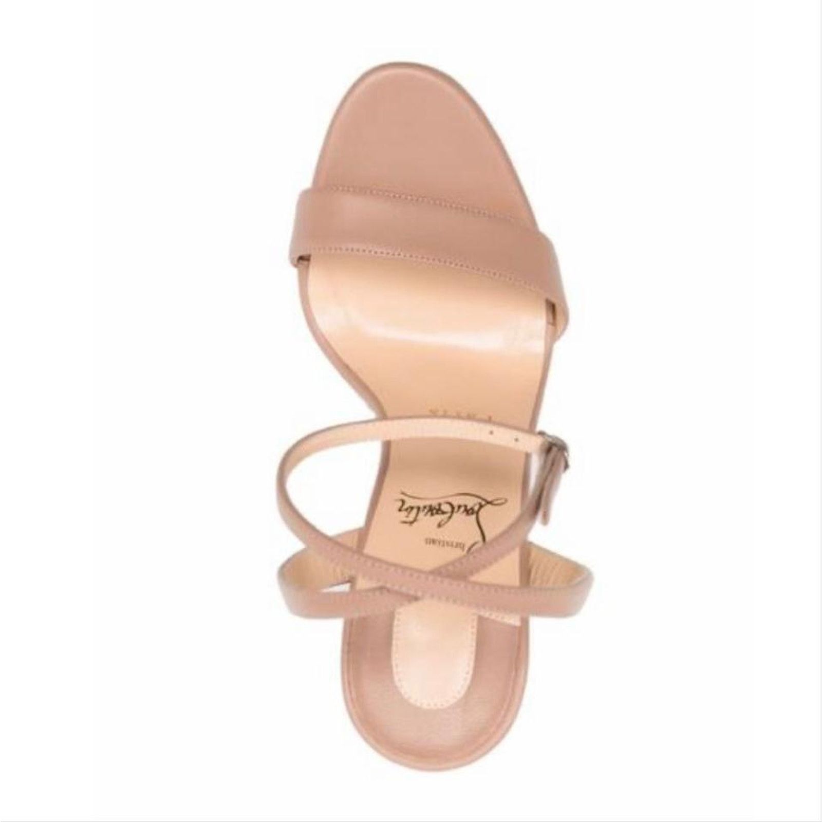 Christian Louboutin LoubiGirl 100 leather heels sandals Size US 8 / IT 38 - 4 Thumbnail