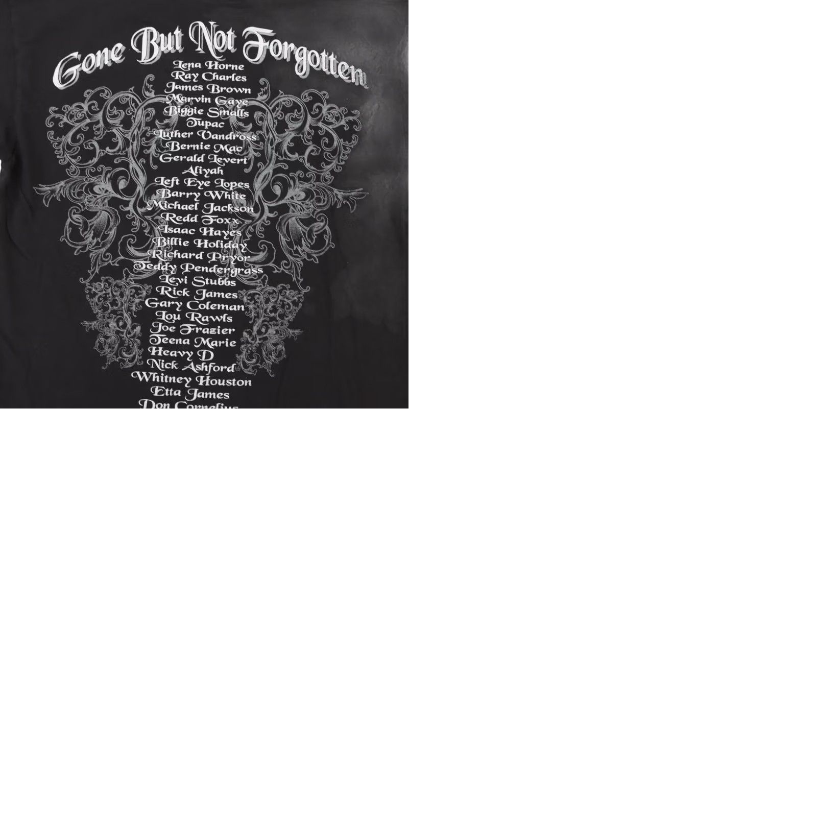 Vintage In memory Of Gone But Not Forgotten Tupac Whitney Rick James T-Shirt Large Black Mens Size L Size US L / EU 52-54 / 3 - 9 Thumbnail