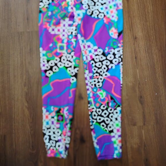 Other DS Vintage 90s Valerry Neon Abstract Geometric Leggings Size 30" / US 8 / IT 44 - 3 Thumbnail
