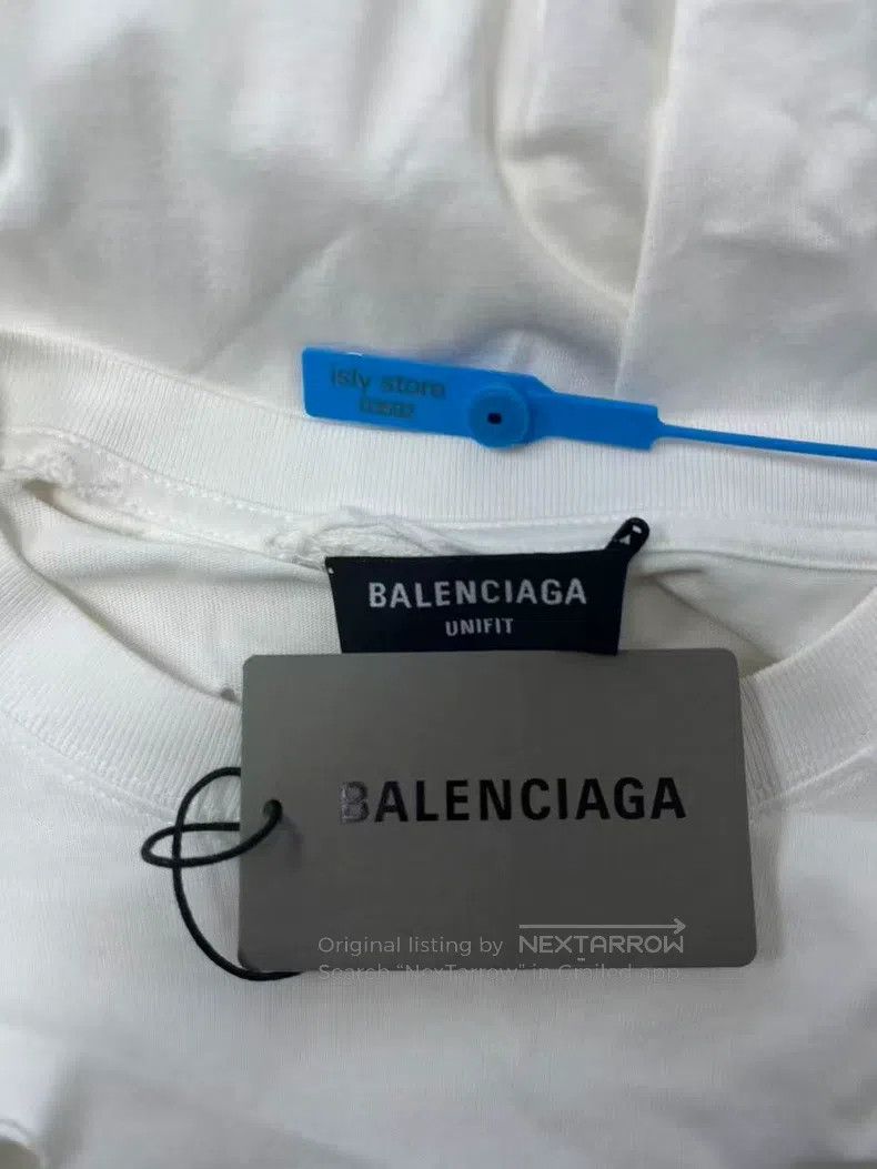 Balenciaga Balenciaga Ripped and Cracked Design Short Sleeve Off-Shou Size XXS / US 00 / IT 34 - 5 Thumbnail