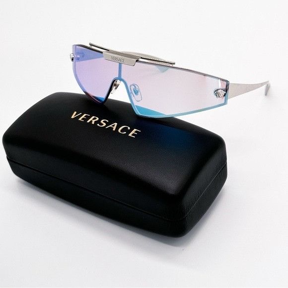 Versace NEW VERSACE MOD 2265 1000/11 SHIELD VE2265 100011 GREY BLUE Size ONE SIZE - 2 Thumbnail