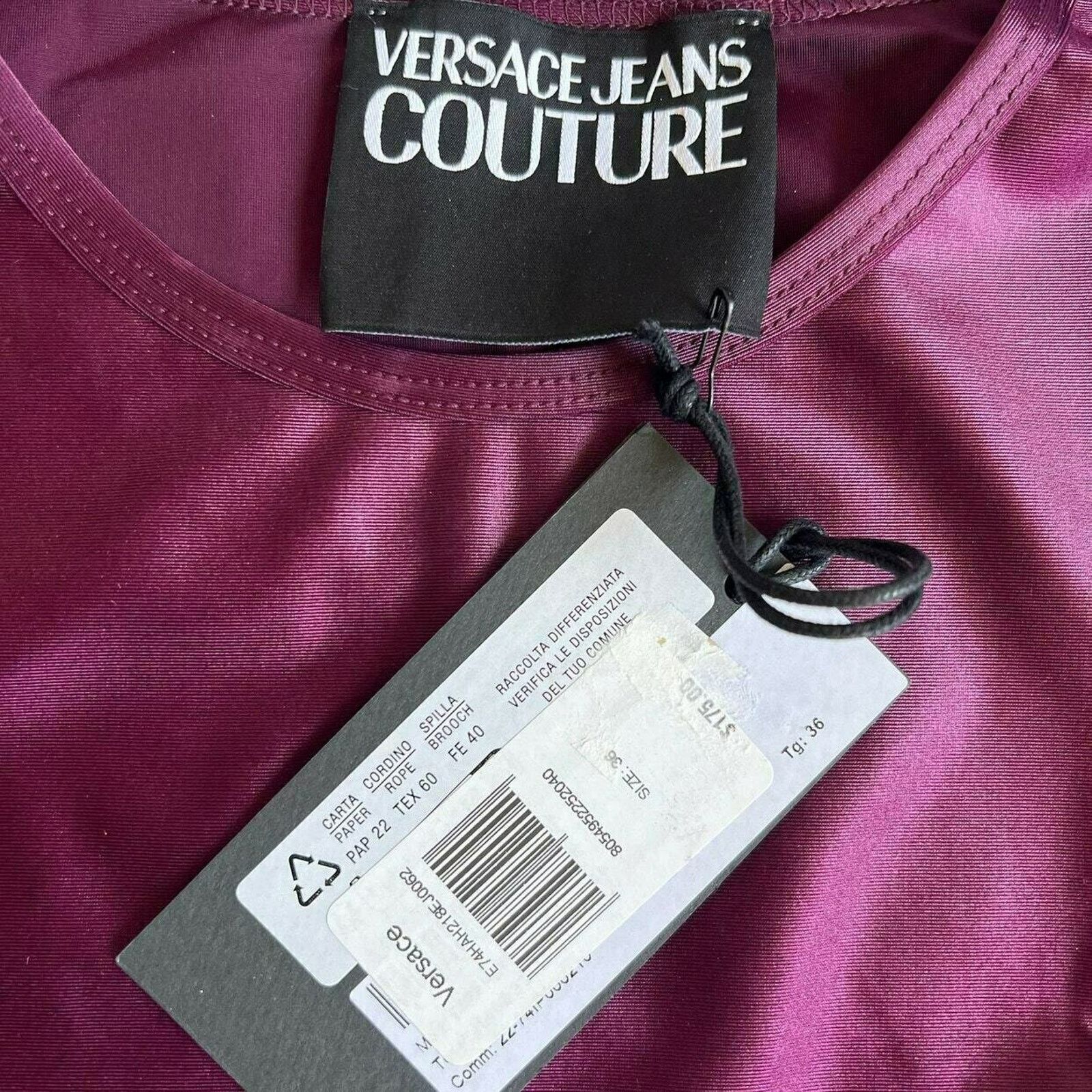 Versace Jeans Couture VERSACE Jeans Couture Purple Cropped+Bike Short, IT36/US0/XS Size 25" / US 0 / IT 36 - 4 Thumbnail