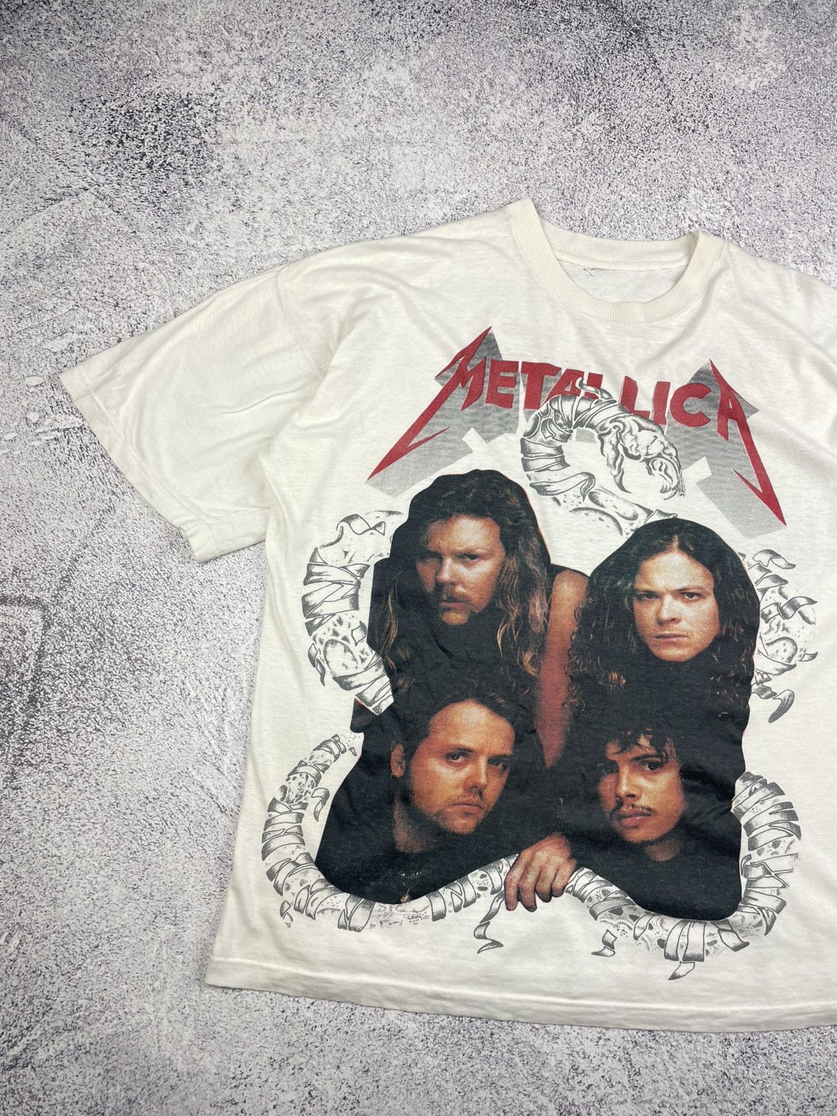Metallica 90s Metallica Double-Sided Band Tee White Graphic Sz S-M Size US M / EU 48-50 / 2 - 2 Thumbnail
