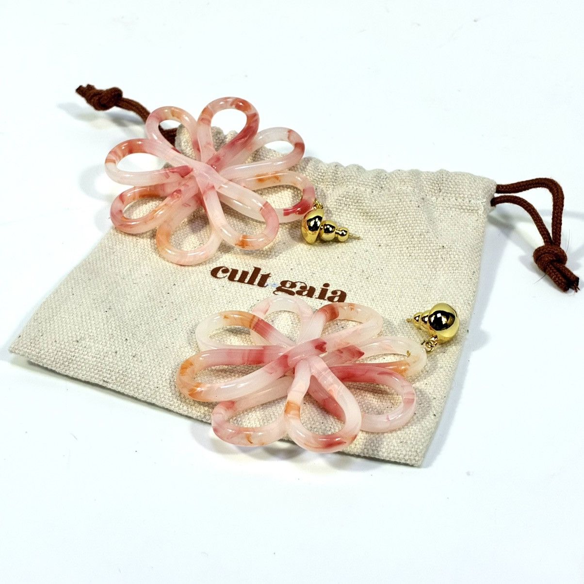 Cult Gaia Cult Gaia Acrylic Blossom Flower Azalea Earrings Pink NWT Size ONE SIZE - 1 Thumbnail