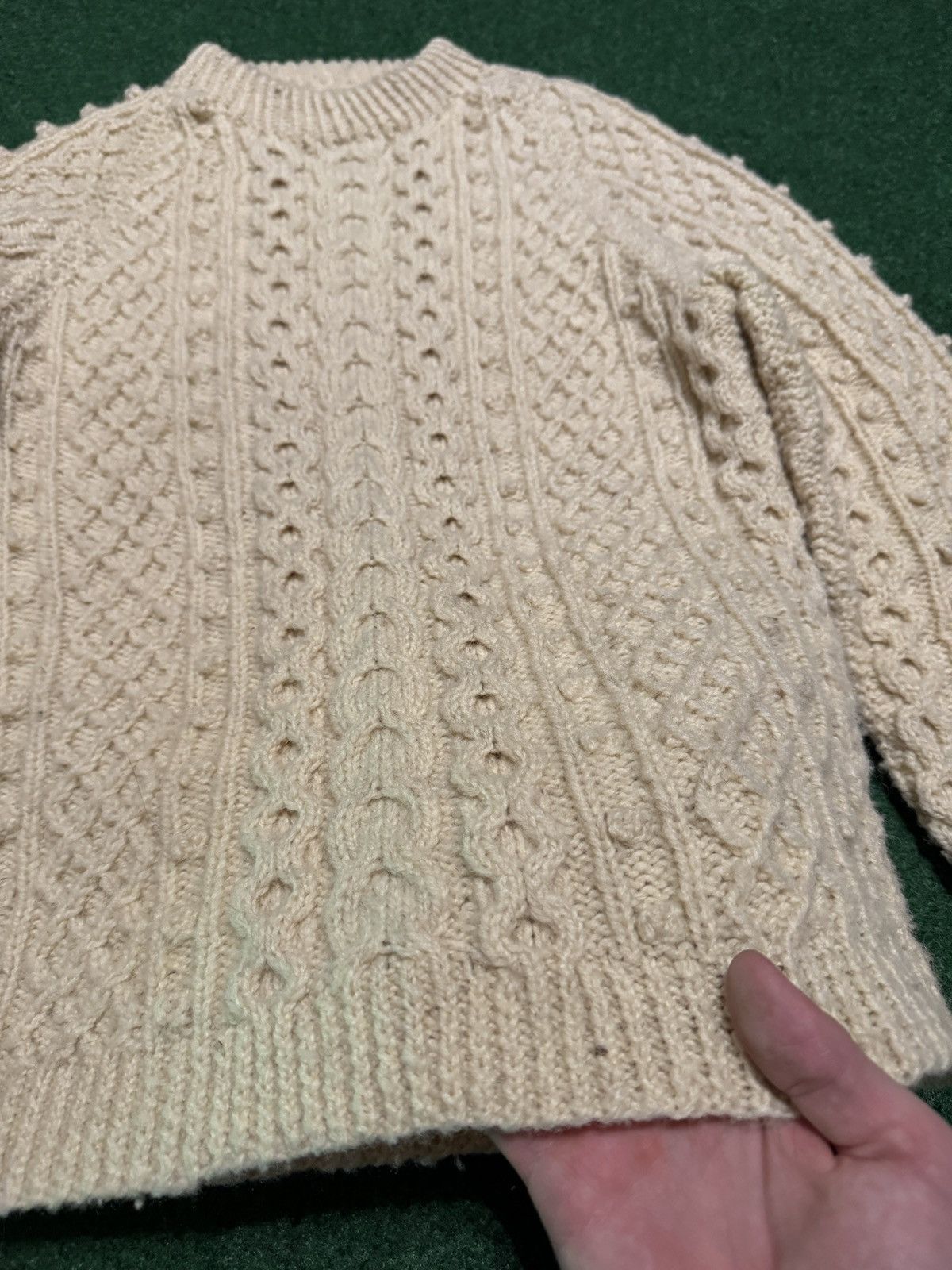 Vintage True Vintage Fisherman Cable Knit Sweater 17x23 Wool Size XS / US 0-2 / IT 36-38 - 2 Thumbnail