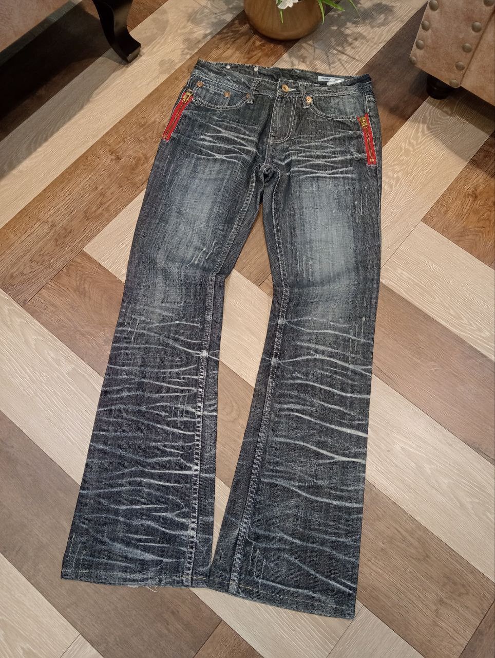 semanticdesign SEMANTIC DESIGN JAPAN BLUE WASHED FLARED DENIM PANTS Size US 30 / EU 46 - 2 Thumbnail