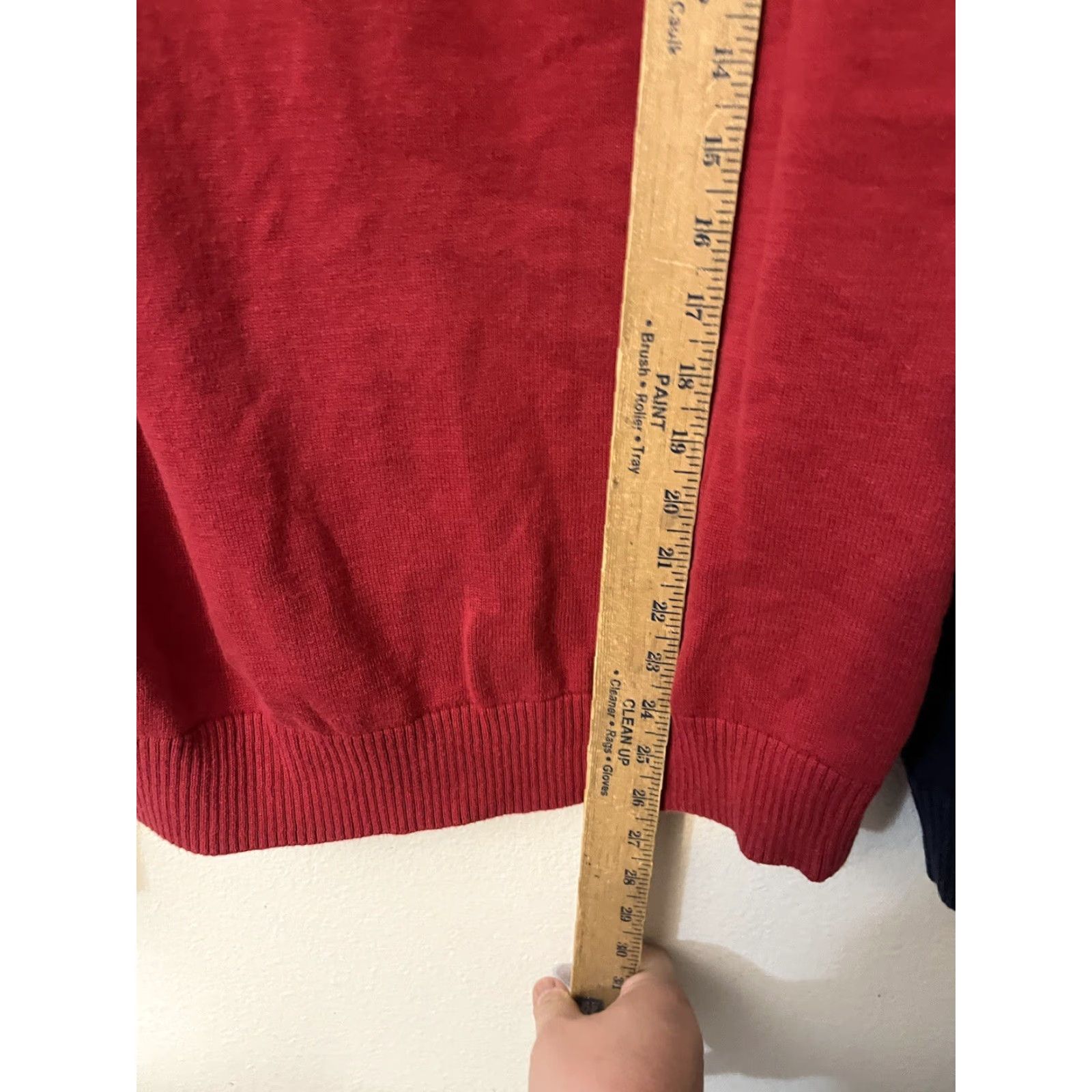 Izod IZOD Pullover Long Sleeve Shirt Men Large Red 1/4 Zip Solid Size US L / EU 52-54 / 3 - 4 Thumbnail