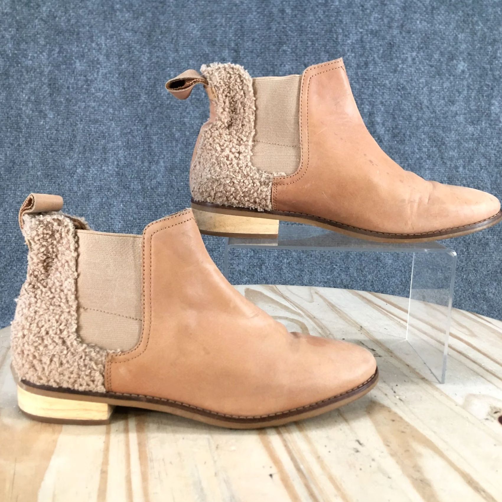 Toms TOMS Boots Womens 8.5 Ella Casual Pull On Chelsea Ankle Bootie Brown Leather Boots Ella 8.5 Womens Brown Leather Casual Chelsea Bootie Size US 9 / IT 39 - 2 Thumbnail