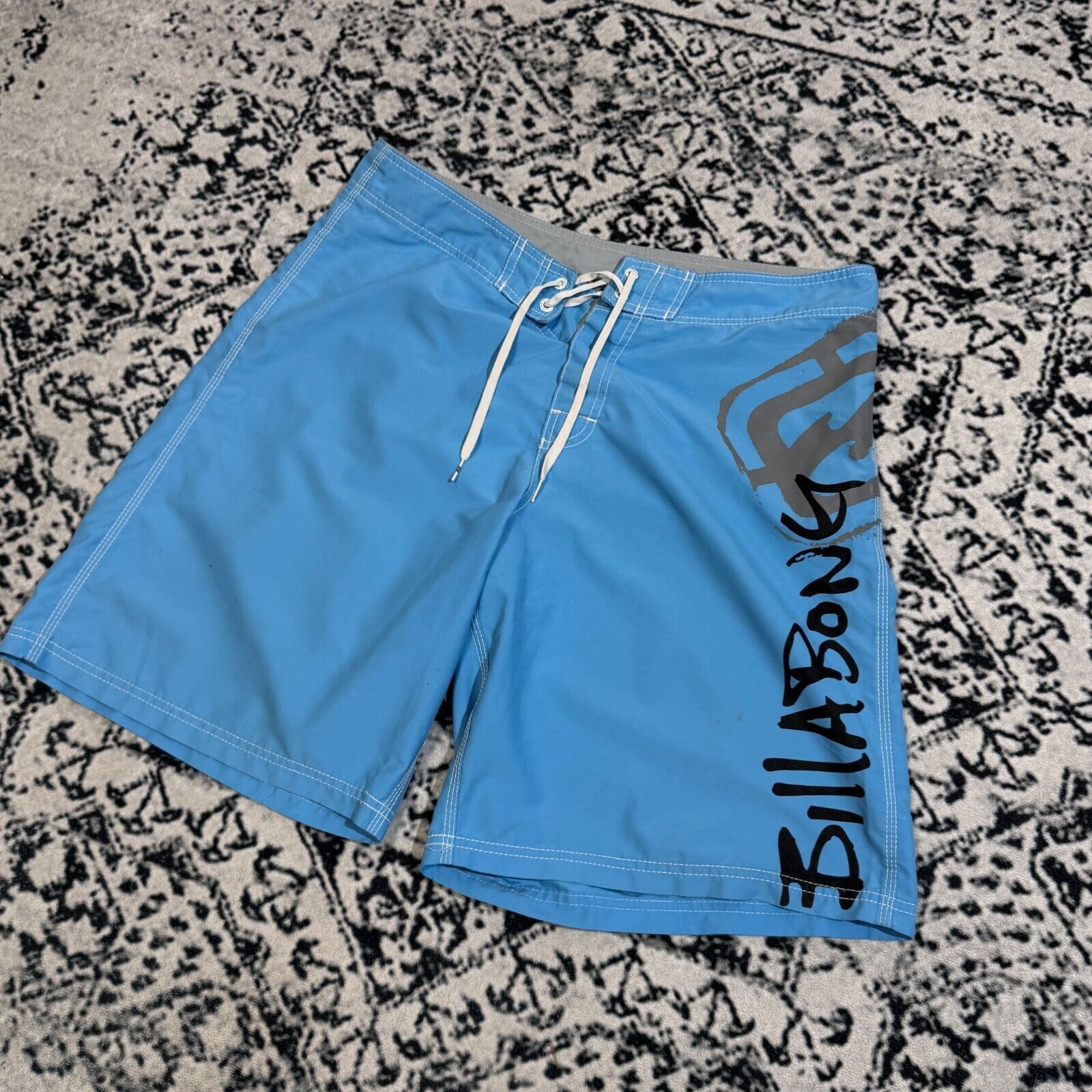 Billabong × Vintage Vintage Billabong Unisex Blue Polyester Shorts Size L 90s Size US 33 - 2 Thumbnail