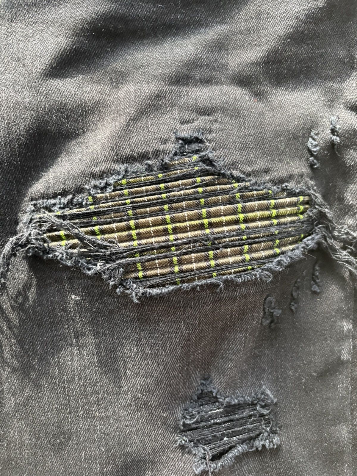 Amiri Black Amiri Plaid Patch Mx1 jeans Size US 33 - 3 Thumbnail