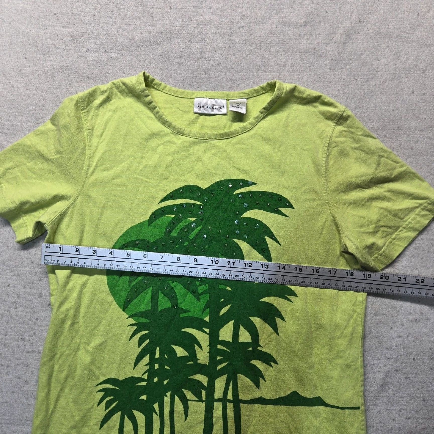 Vintage KIM ROGERS Palm Tree Green Short Sleeve Tee T-Shirt Adult Women's Size M Shirt Size M / US 6-8 / IT 42-44 - 4 Thumbnail