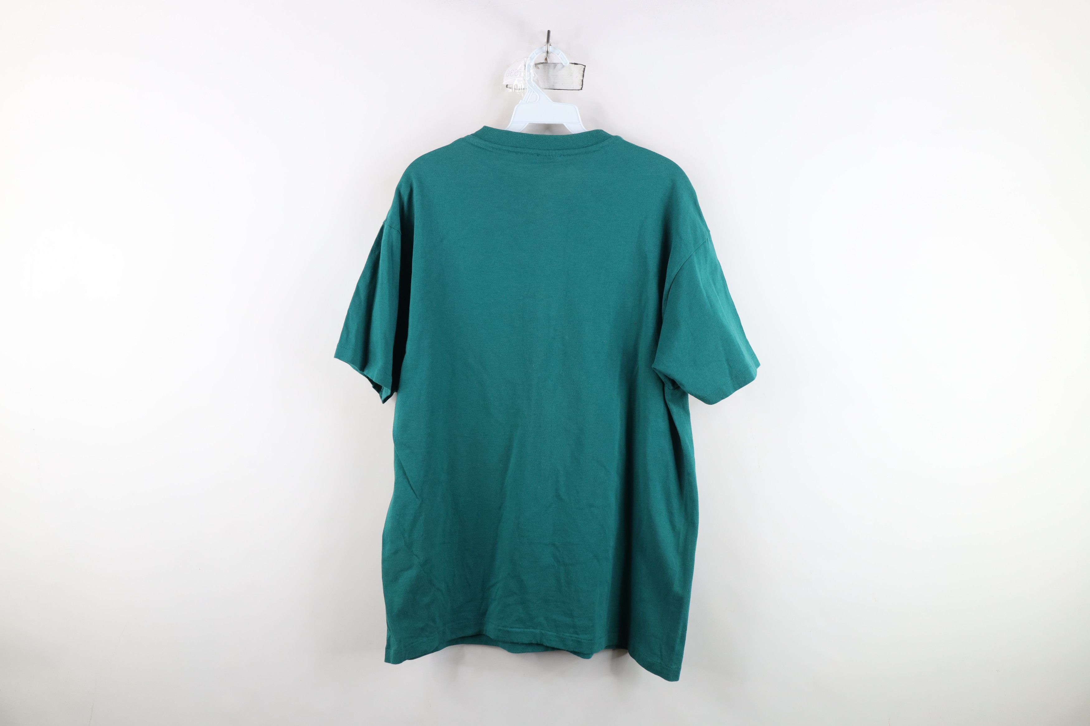 Hanes Vintage 90s Hanes Short Sleeve V-Neck T-Shirt Green Cotton Size US M / EU 48-50 / 2 - 9 Thumbnail
