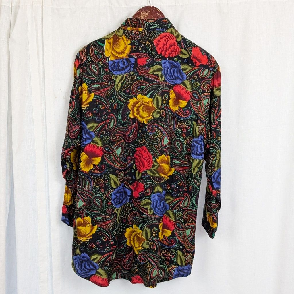 Vintage Deadstock Jane Ashley Paisley Beaded Rayon Oversized Shirt L Size L / US 10 / IT 46 - 7 Thumbnail