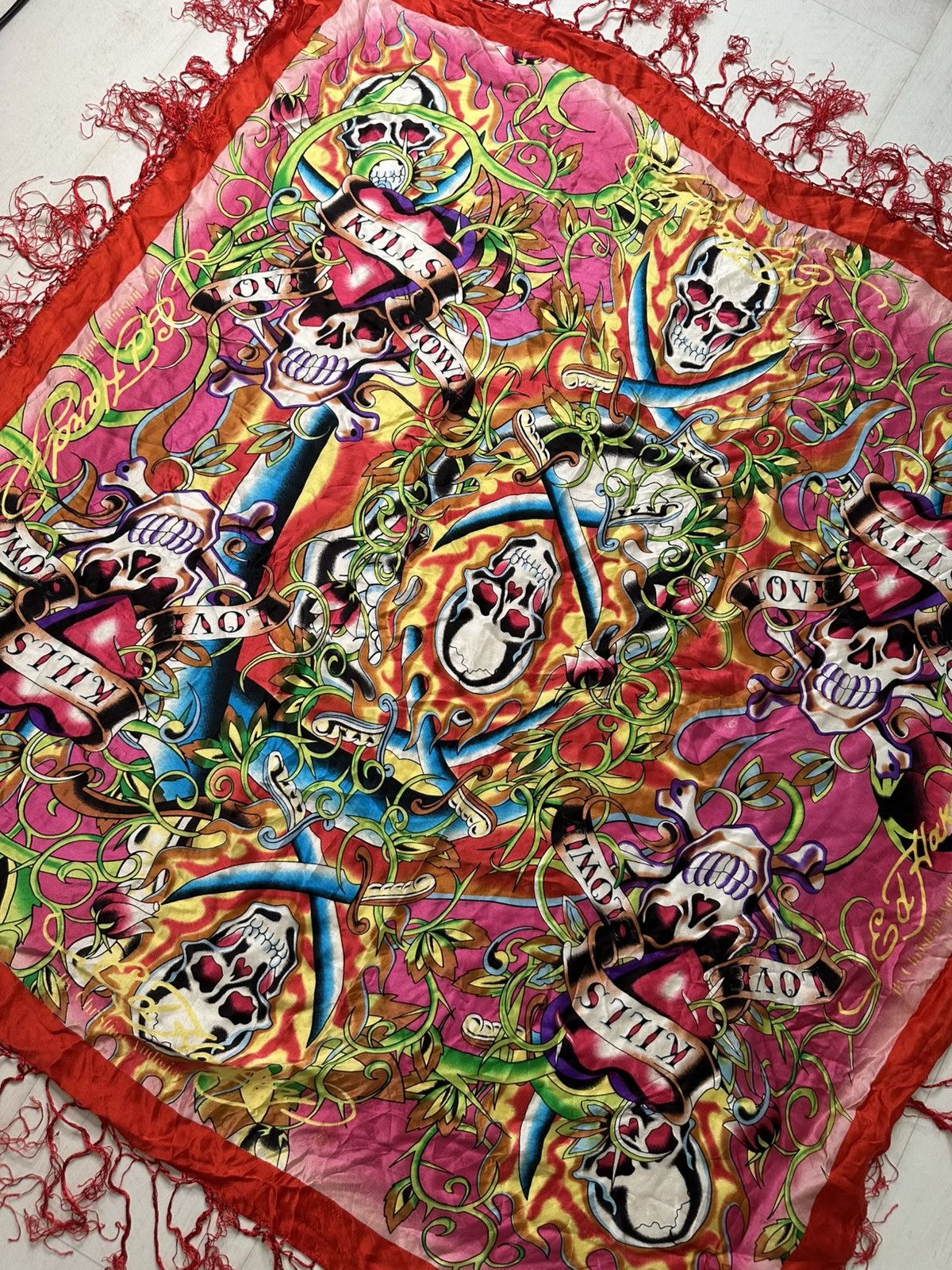 Ed Hardy Ed Hardy silk large scarf Size ONE SIZE - 1 Thumbnail