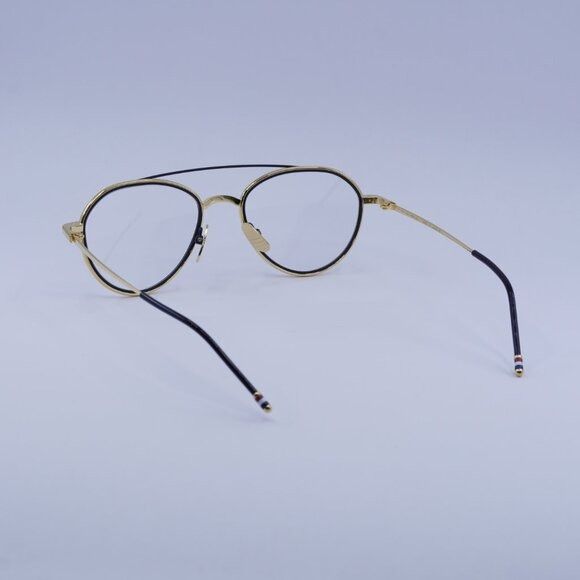 Thom Browne Thom Browne TB109-CGLDNVY53 Eyeglasses Gold 53mm Aviator Size ONE SIZE - 9 Thumbnail