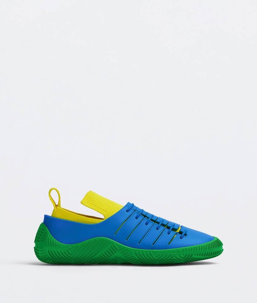 Bottega Veneta o1y0725 Rubber Low-Top Sneakers in Azure/Yellow Size US 4 / IT 34 - 1 Thumbnail