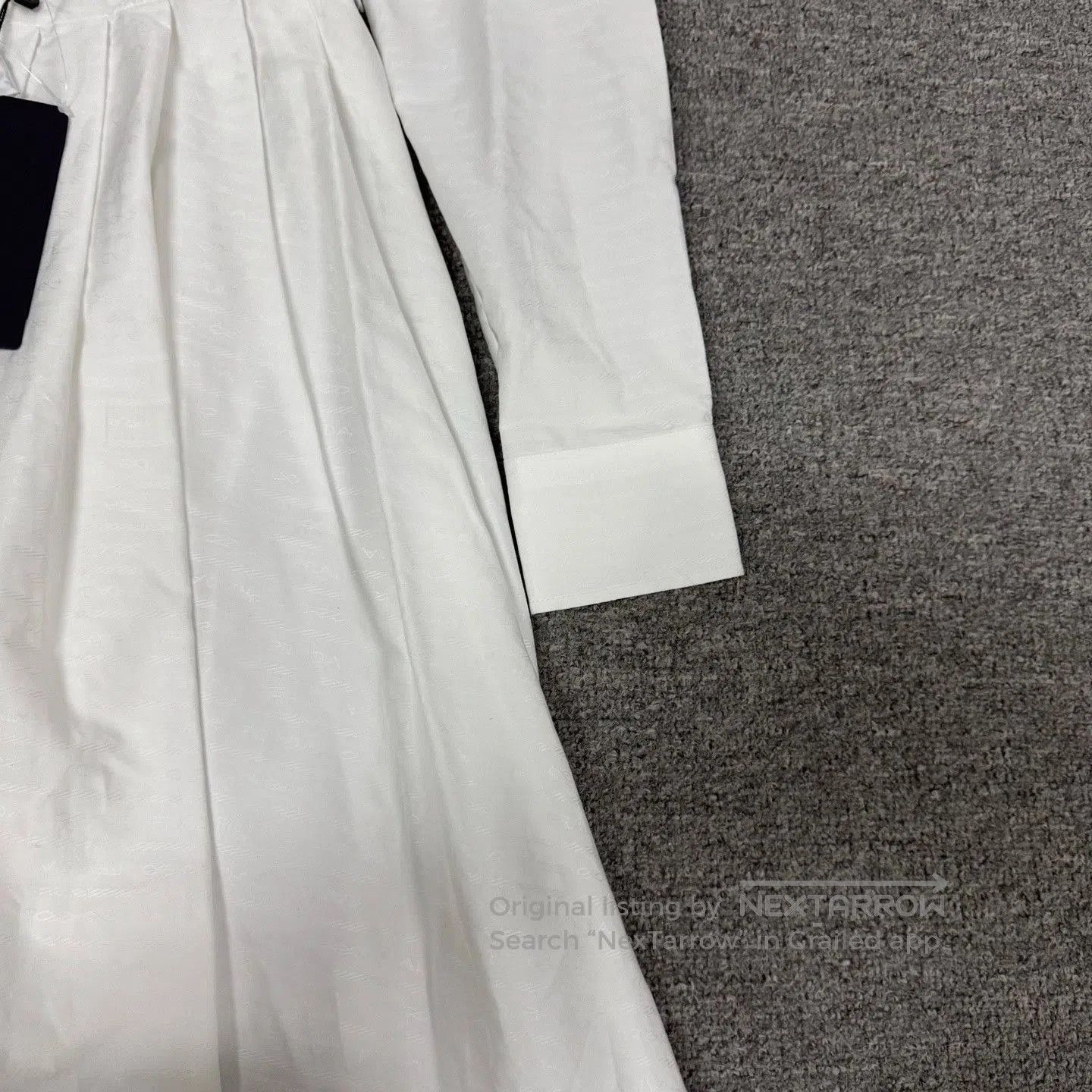 Prada Prada White Shirt Dress with Embossed Print. Size S / US 4 / IT 40 - 2 Thumbnail