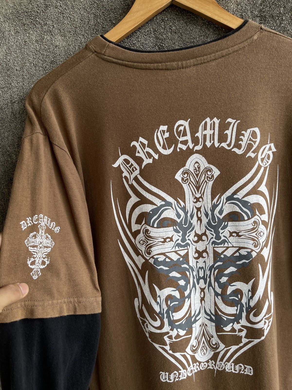 If Six Was Nine × L7 Real Hip × Le Grande Bleu (L.G.B.) Vintage’90s🔥DREAMING🔥Raglan Long Sleeve Tshirt Size US L / EU 52-54 / 3 - 7 Thumbnail