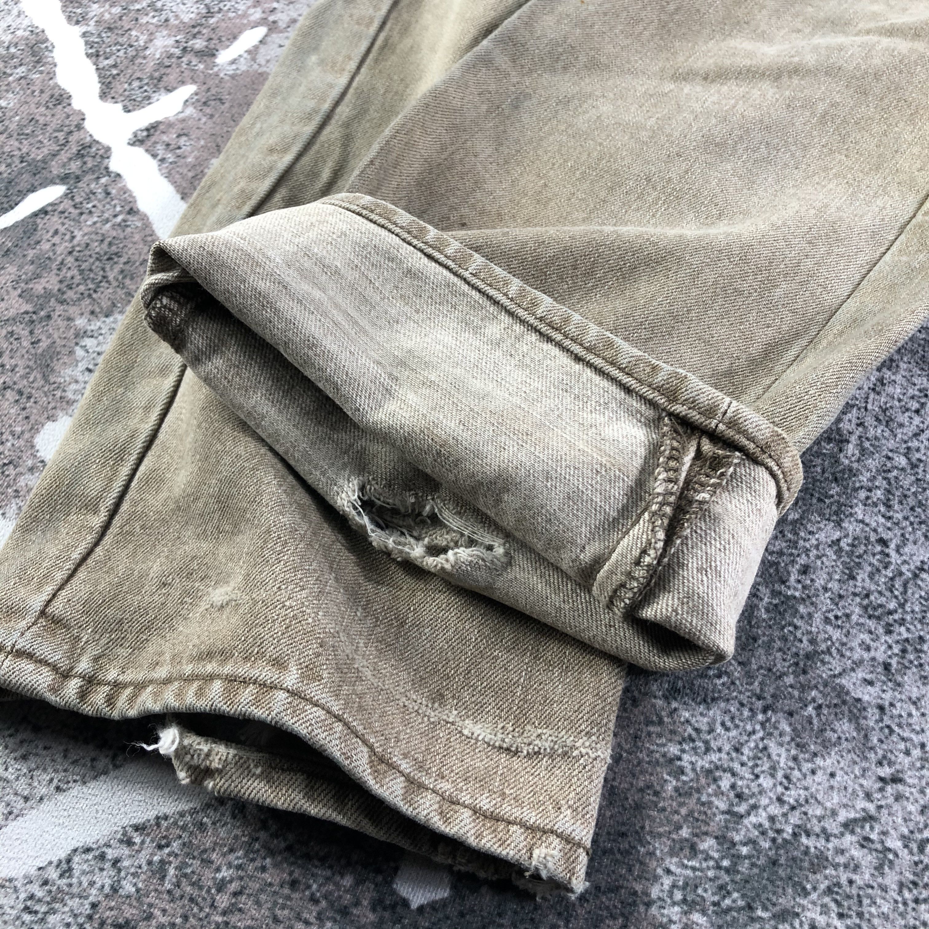 Japanese Brand Vintage Bobson Distressed Jeans Earth Tone Denim KJ2524 Size US 30 / EU 46 - 7 Thumbnail