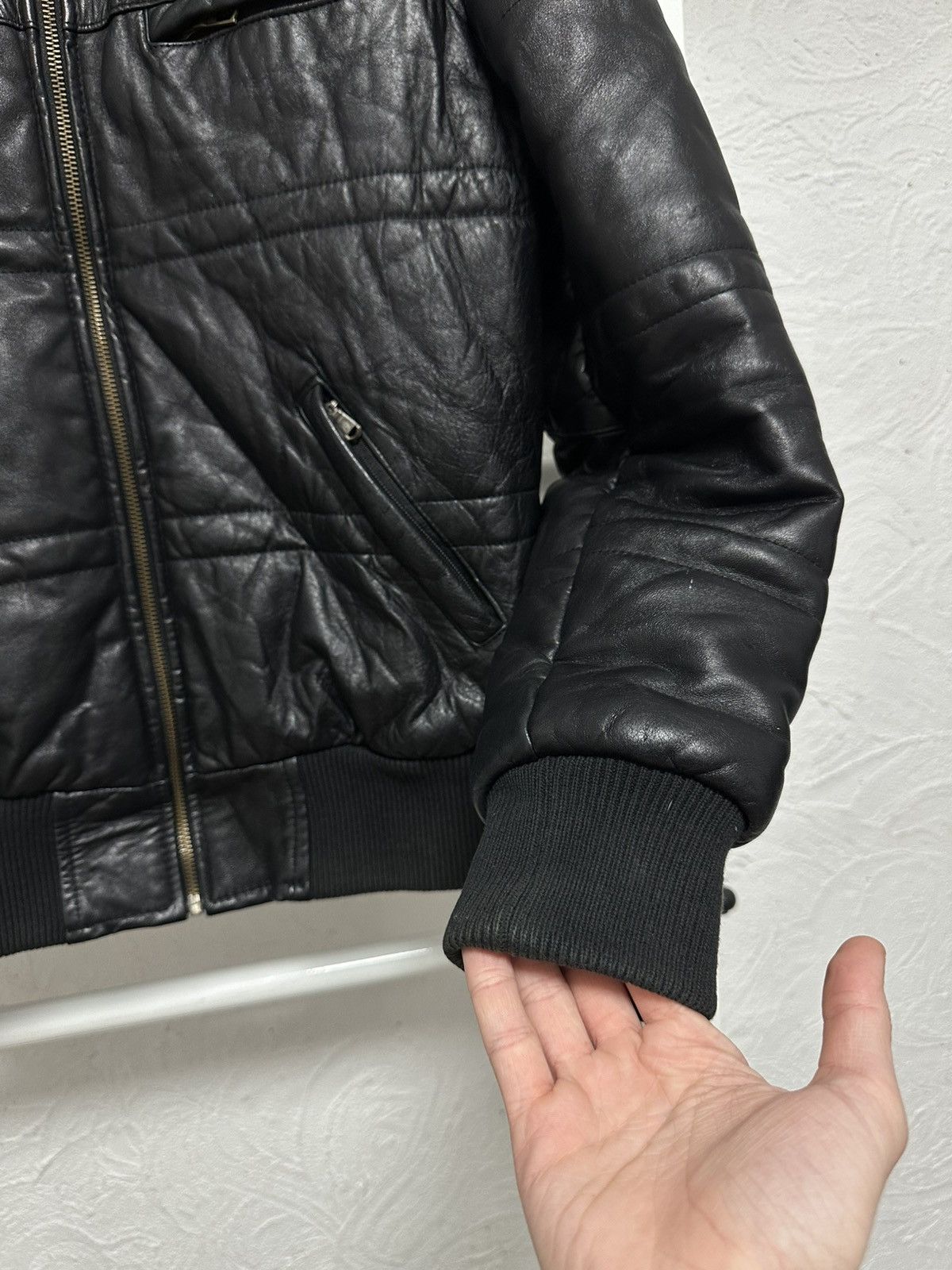 Vintage Fly Black Genuine Leather Bomber Jacket Size S Size US S / EU 44-46 / 1 - 7 Thumbnail