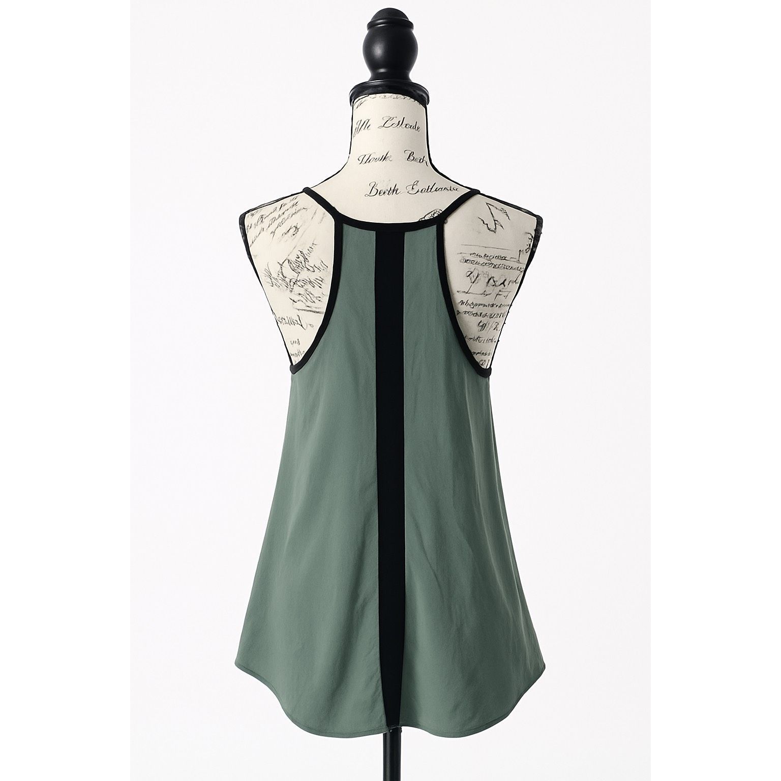Other Ro & De Women’s Green Black Racerback Tank Top Small Lightwe Size S / US 4 / IT 40 - 2 Thumbnail