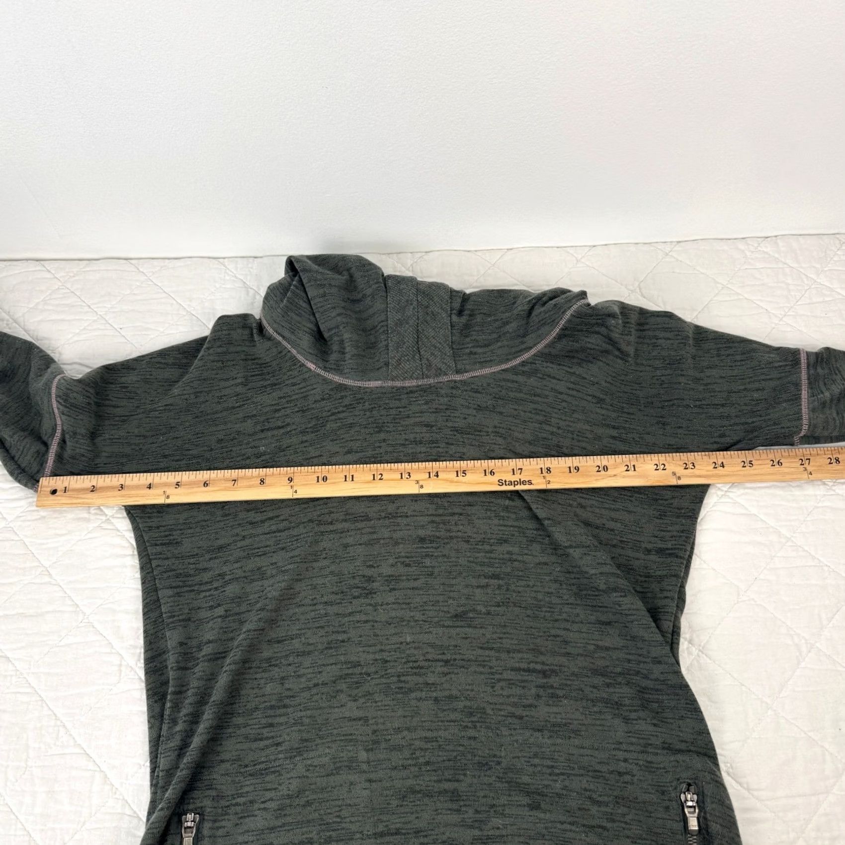 Athleta Athleta Women Dark Gray Heather Cowl Neck Pullover Hoodie Zipper Pocket M Size M / US 6-8 / IT 42-44 - 3 Thumbnail