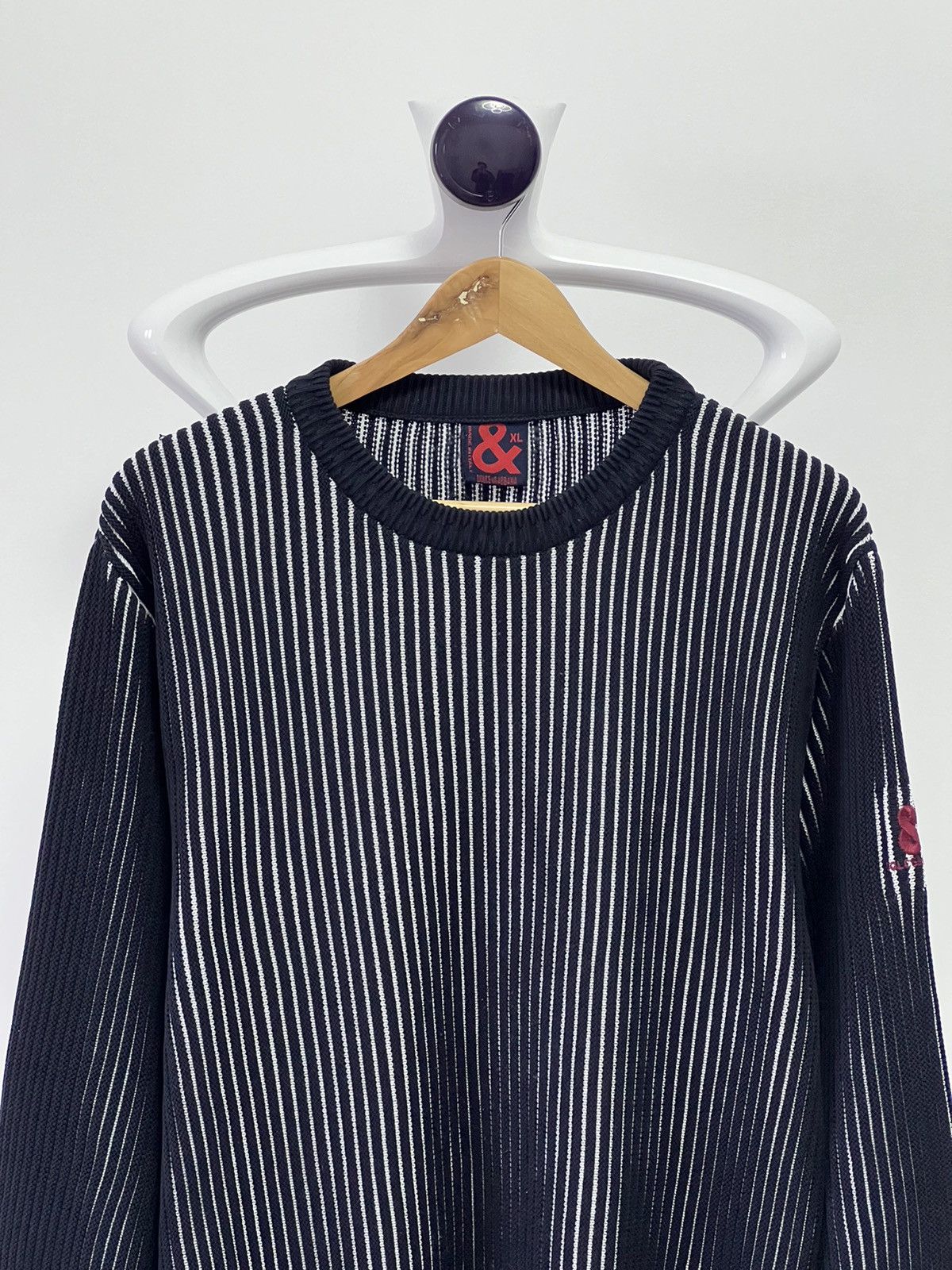 Dolce & Gabbana × Vintage Vintage Dolce Gabbana Striped Knit Sweater Avant Garde 90s Size US XL / EU 56 / 4 - 2 Thumbnail