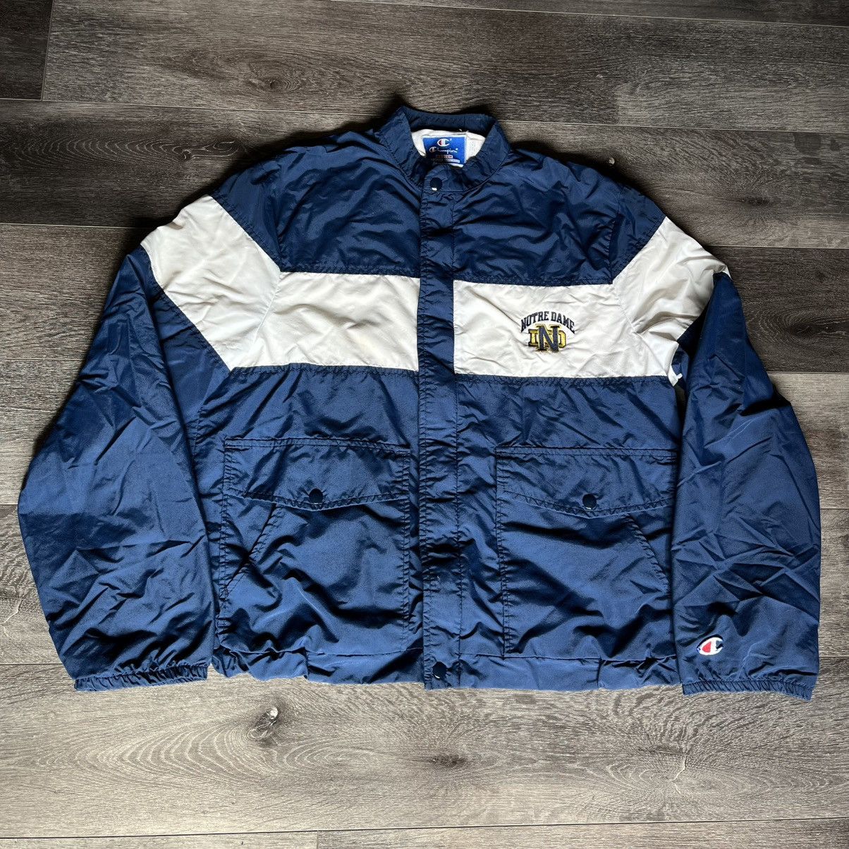 Champion × Vintage Vintage 1980s Champion Notre Dame Nylon Zip Coaches Jacket Size US M / EU 48-50 / 2 - 1 Thumbnail