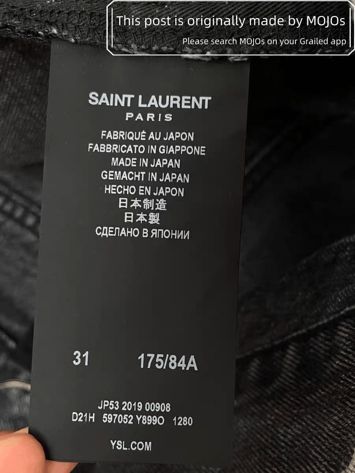 Saint Laurent Paris Sz 31 Saint Laurent Paris D18 Ash Gray basic Denim mojos730 Size US 31 - 6 Thumbnail