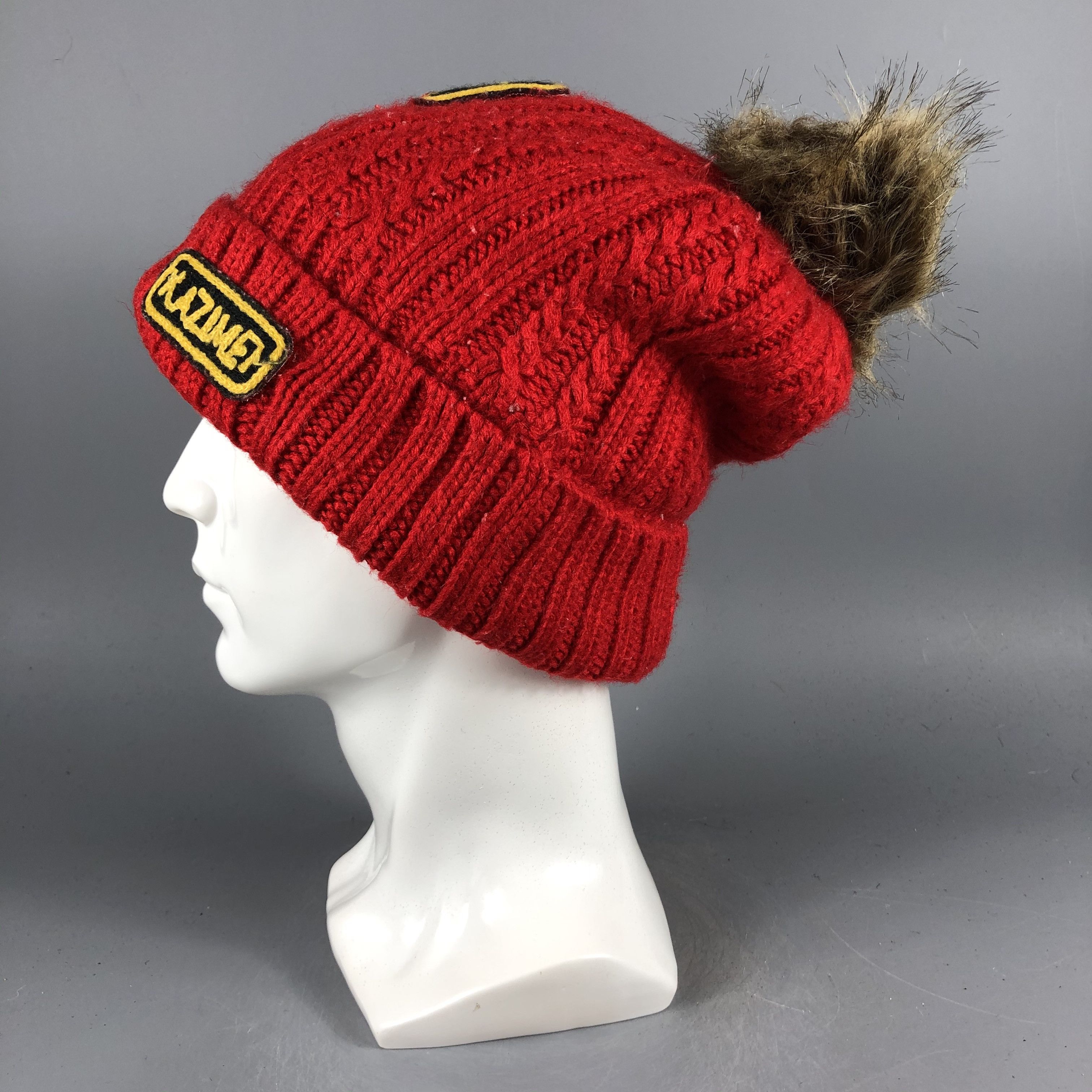 Japanese Brand × Vintage Kazimen Red Beanie Snow Hat Snow Cap -D1056 Size ONE SIZE - 2 Thumbnail