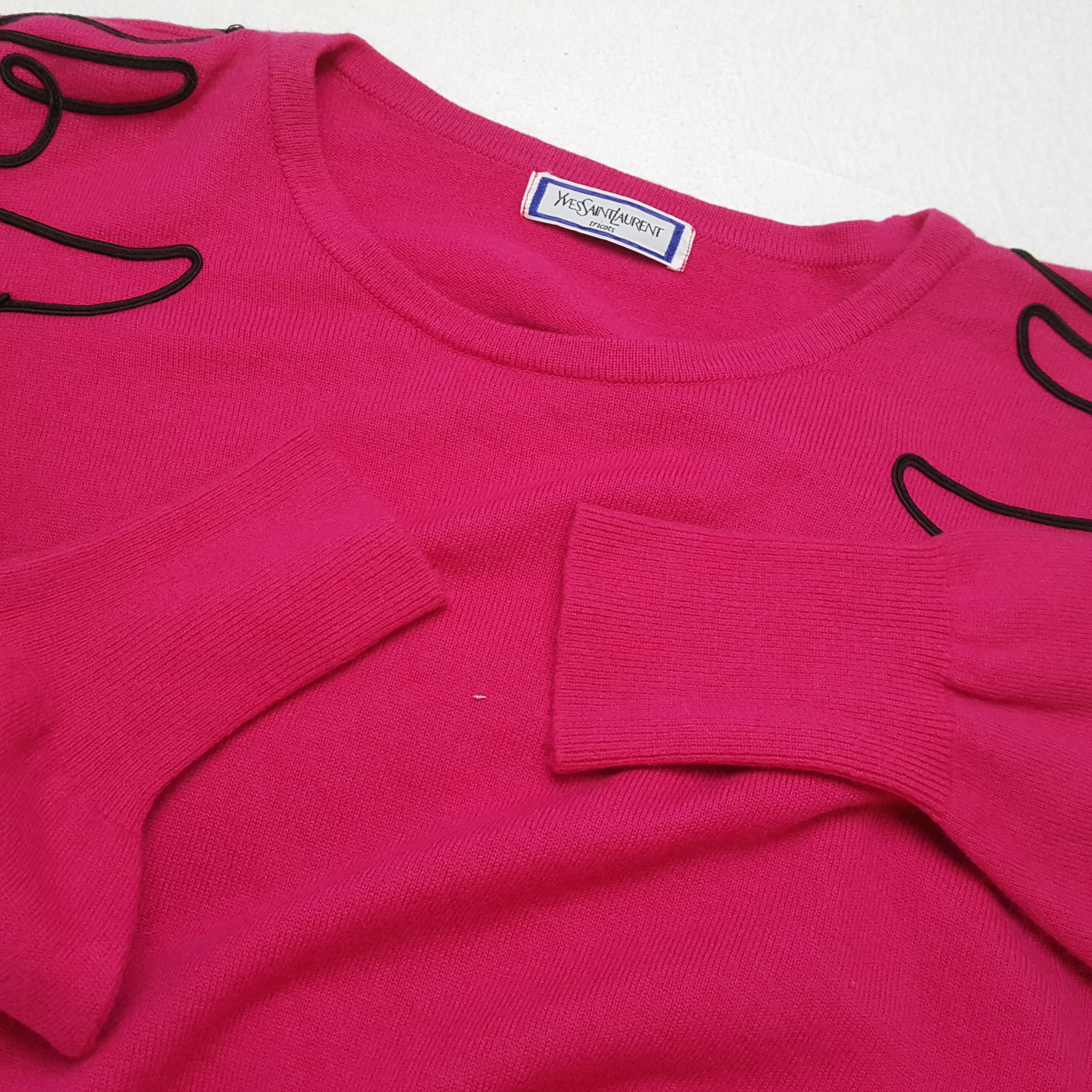 Vintage × Yves Saint Laurent Vintage YVES SAINT LAURENT Italian Brand Pink Sweatshirts Size S / US 4 / IT 40 - 9 Thumbnail