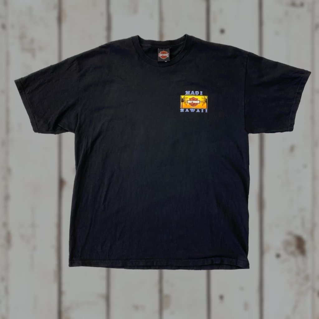 Harley Davidson VINTAGE Harley-Davidson Maui Hawaii 1999 Black T Shirt Black Mens XL Size 90s Biker Motorcycle Double-Sided Crew Neck Short Sleeve Cotton T-Shirt Size US XL / EU 56 / 4 - 1 Thumbnail