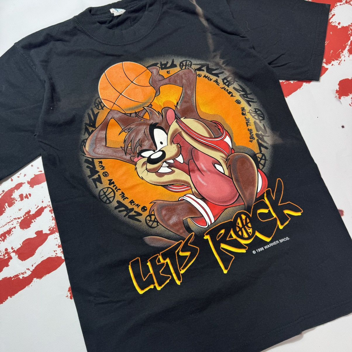 Vintage × Warner Bros vintage 1999 taz basketball t shirt warner bros lets rock Size US M / EU 48-50 / 2 - 2 Thumbnail