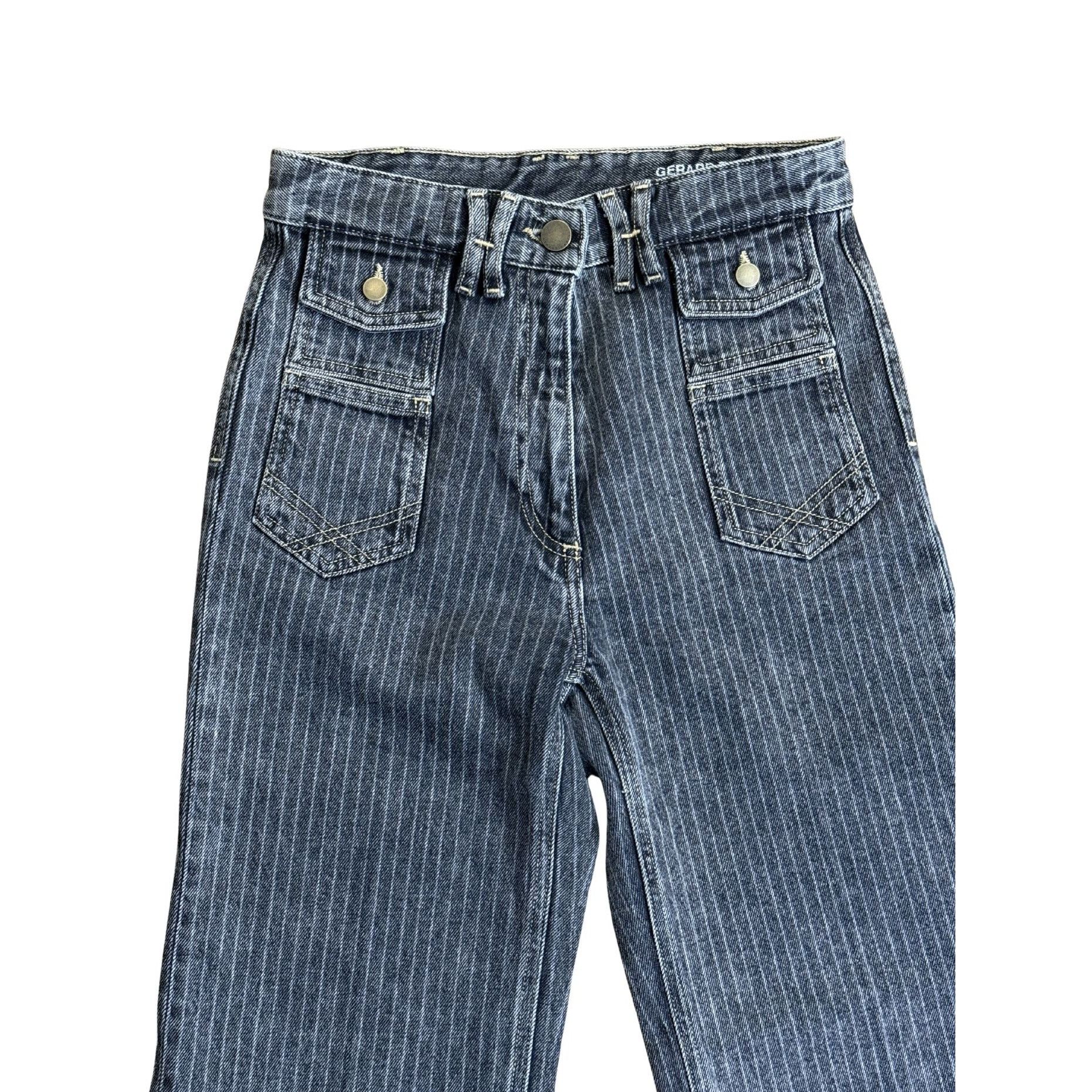 Gerard Darel Gerard Darel Anna Striped Black Flared Jeans Denim EUC $325 Size 25" / US 0 / IT 36 - 4 Thumbnail