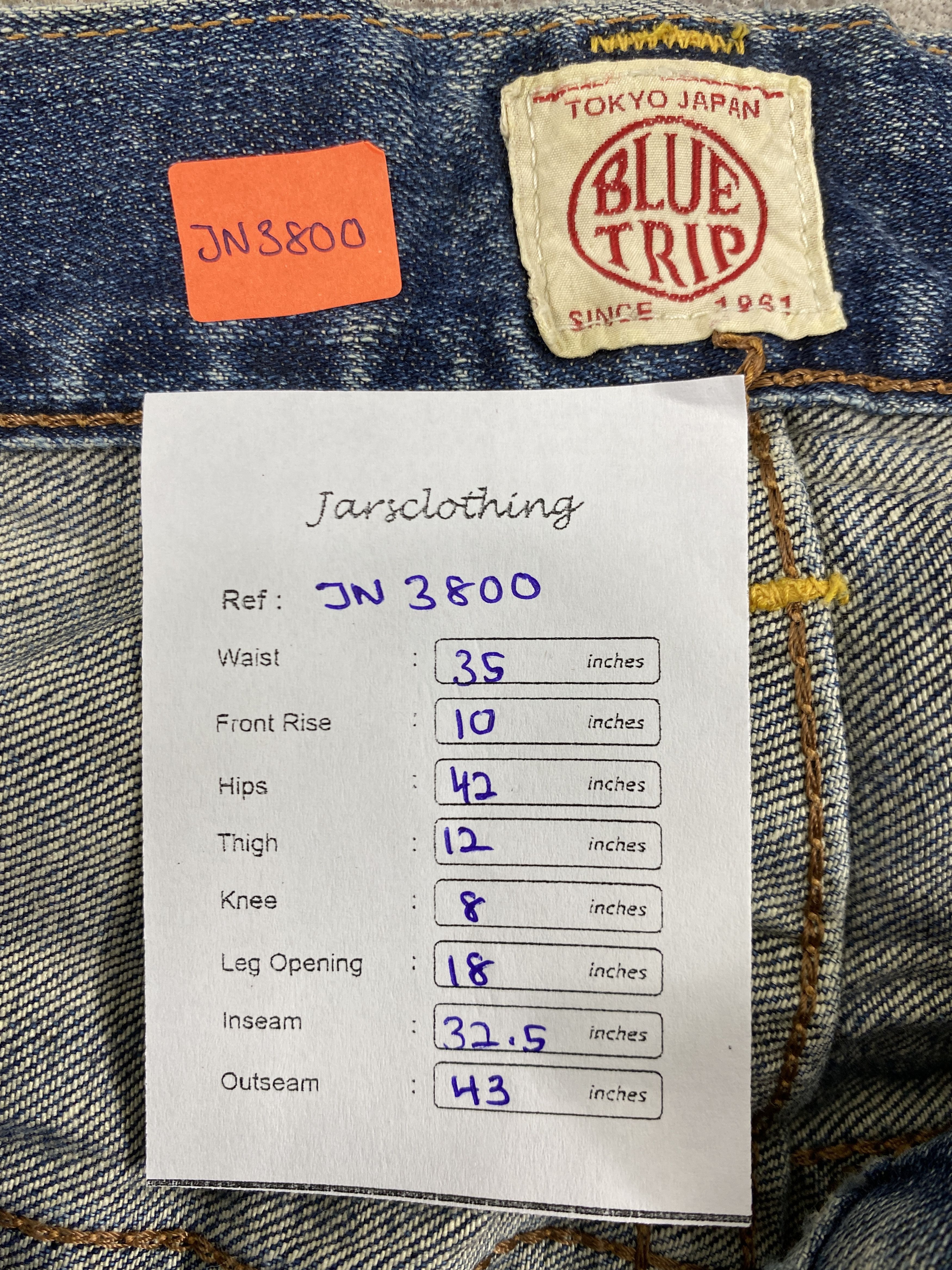 Kapital Edwin Jeans Japan 503 Blue Trip Distressed Mud Washed-JN3800 Size US 35 - 8 Thumbnail