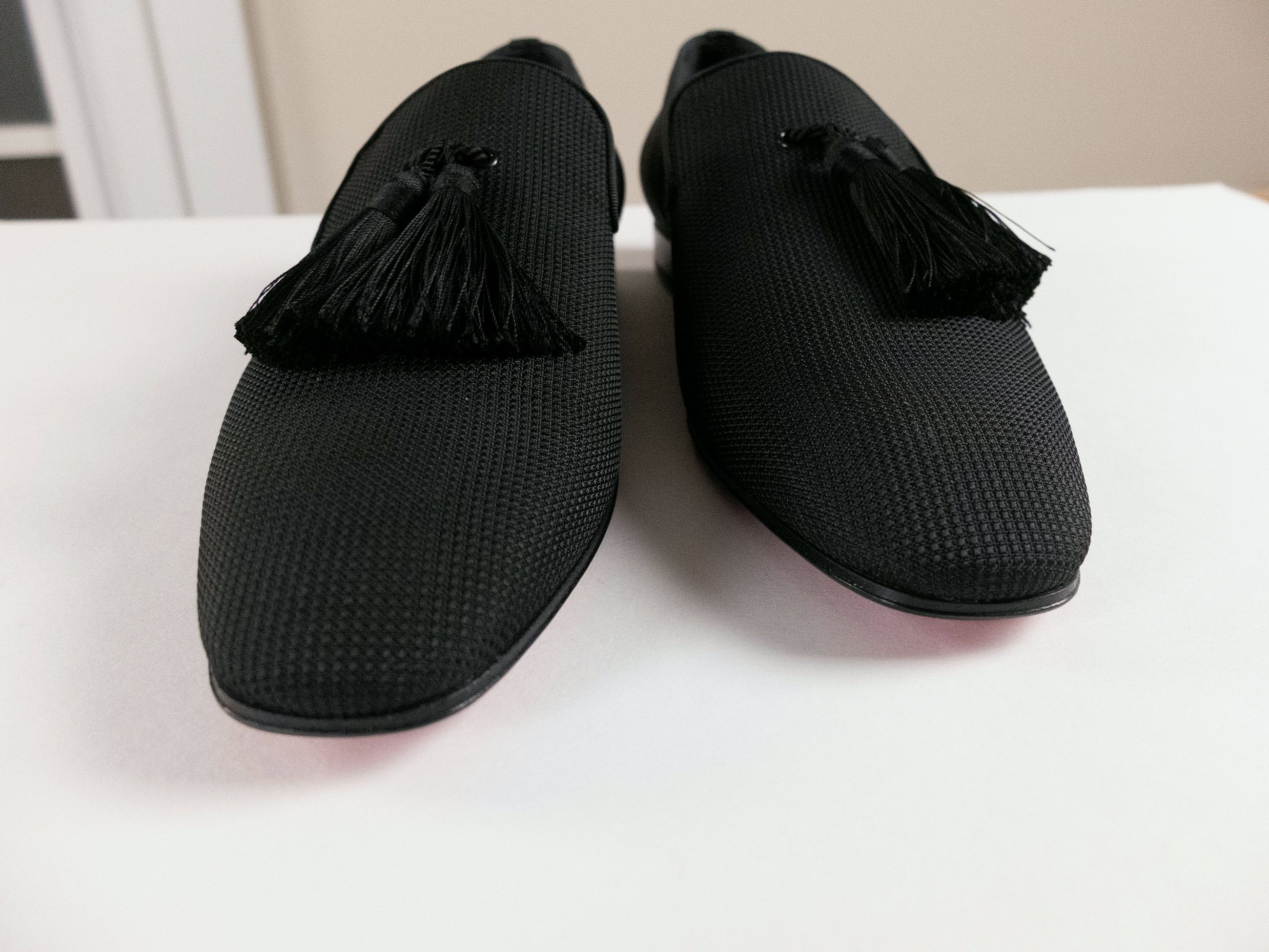 Christian Louboutin CHRISTIAN LOUBOUTIN Officialito black fabric tassel loafers Size US 9 / EU 42 - 6 Thumbnail