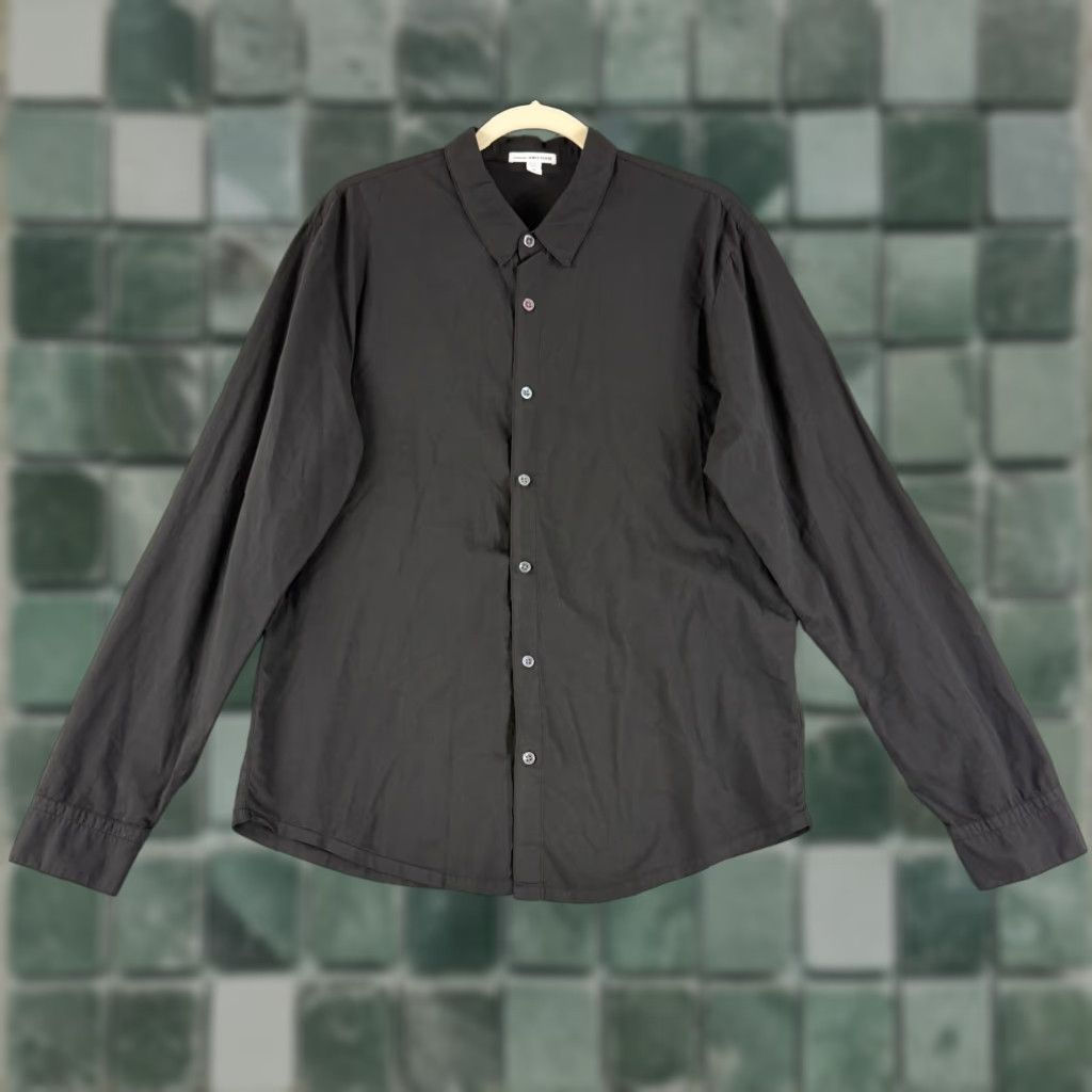 James Perse James Perse Standard Button-Up Shirt Mens M Solid Black 100% Cotton LS Size US M / EU 48-50 / 2 - 1 Thumbnail