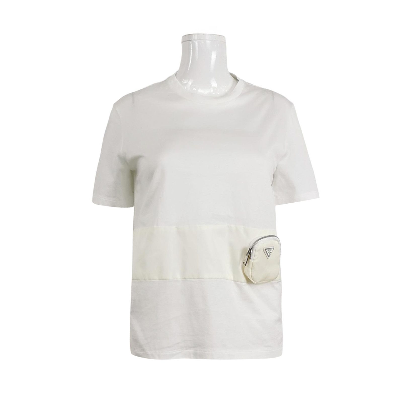 Prada Prada Cotton Logo T-Shirt with Pocket - dmc Size XS / US 0-2 / IT 36-38 - 1 Thumbnail