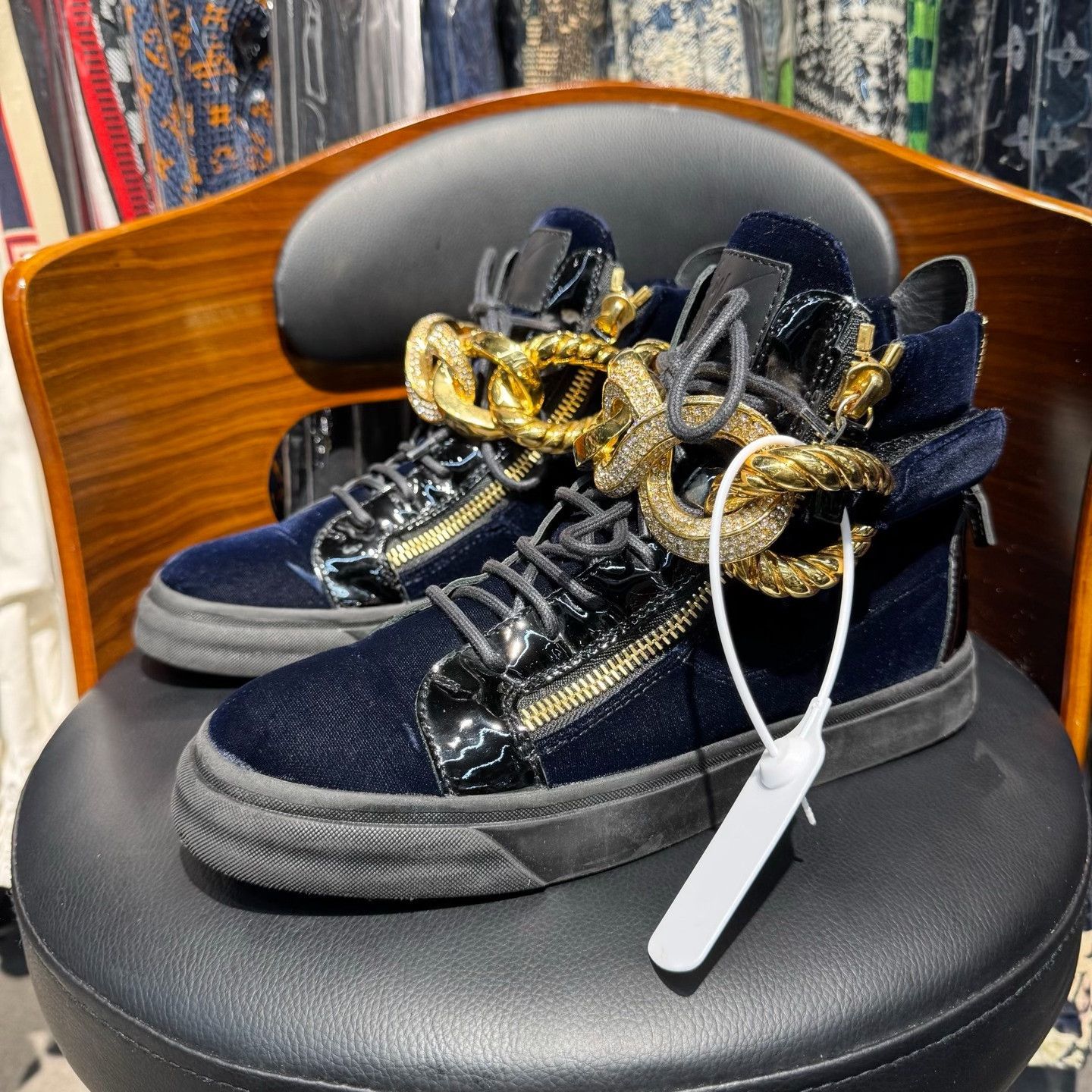 Giuseppe Zanotti Giuseppe Zanotti Casual Blue Hitop Sneakers 7.5 Men Size US 7.5 / EU 40-41 - 1 Thumbnail