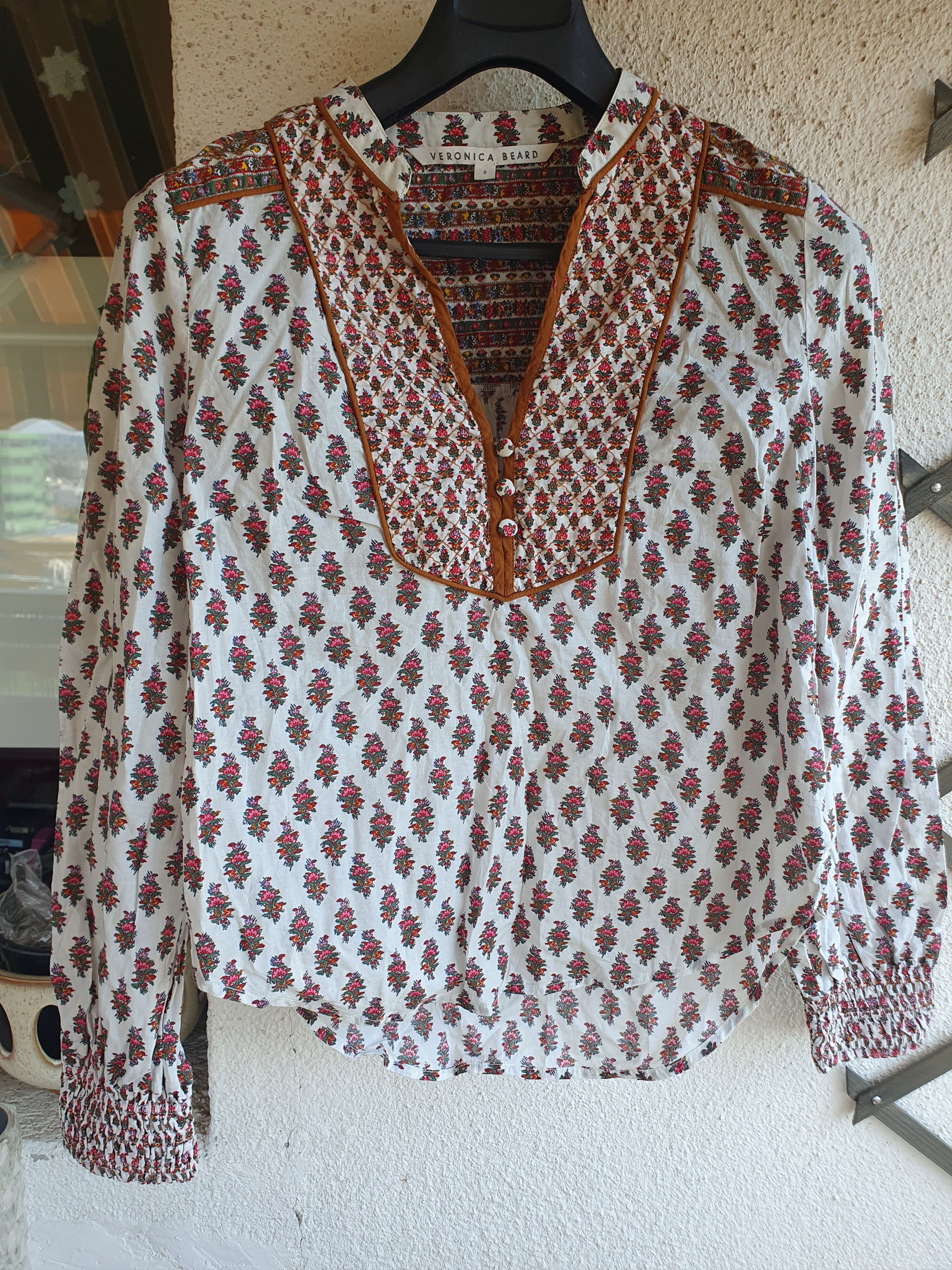 Veronica Beard Veronica Beard Alivia Floral Print Cotton Poplin Blouse Size M / US 6-8 / IT 42-44 - 1 Thumbnail