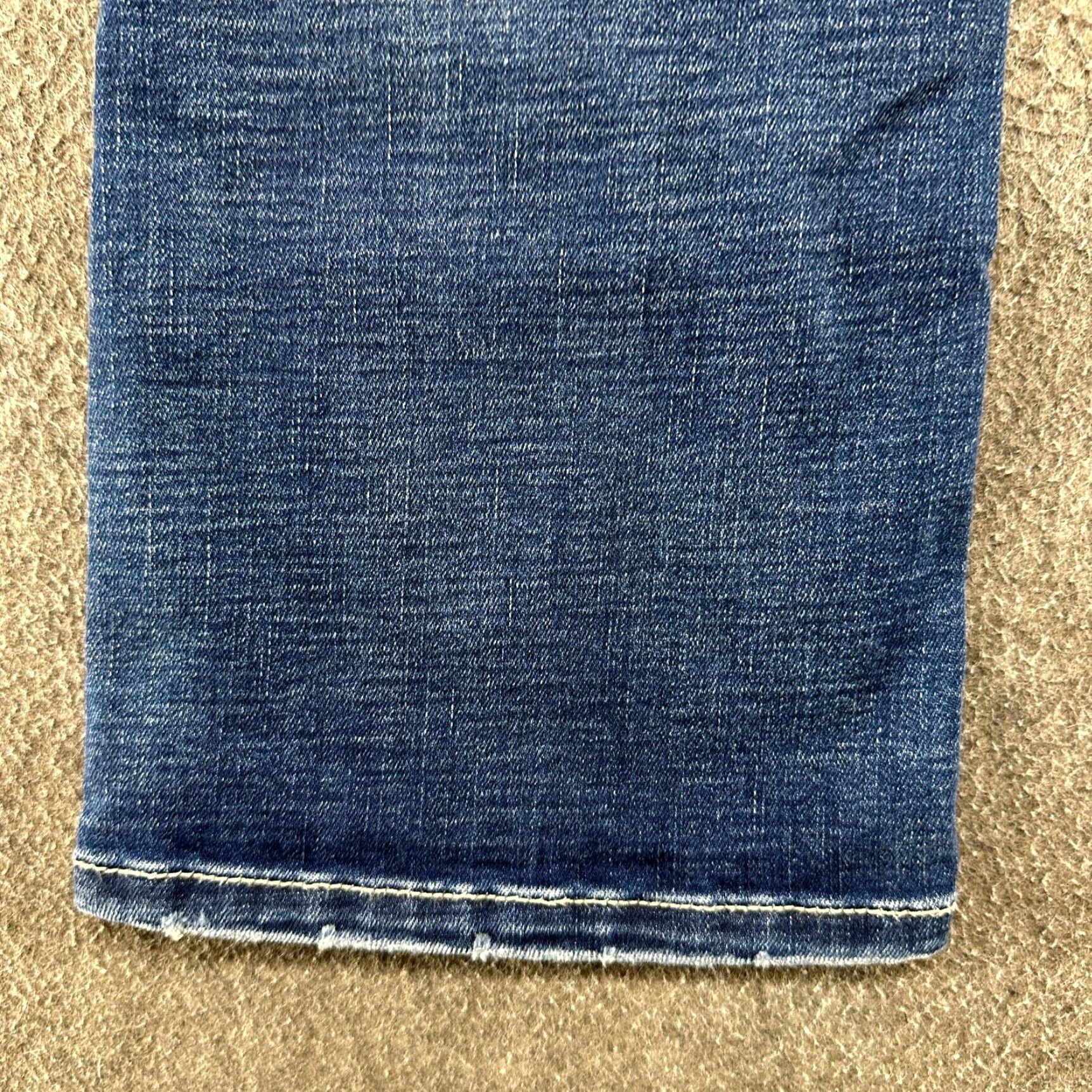 Vintage BKE Victoria Jeans Womens 26x29.5 Blue Mid Rise Bootcut Dark Distressed Comfort Pockets Zip 5-Pocket Denim Cotton Blend Regular Buckle Jeans Womens Size 26" / US 2 / IT 38 - 4 Thumbnail