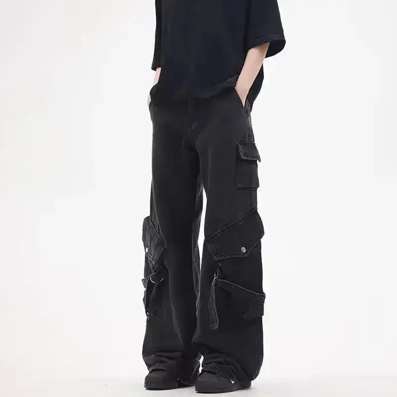 Japanese Brand Black vintage street hip hop baggy jeans Size US 30 / EU 46 - 6 Thumbnail