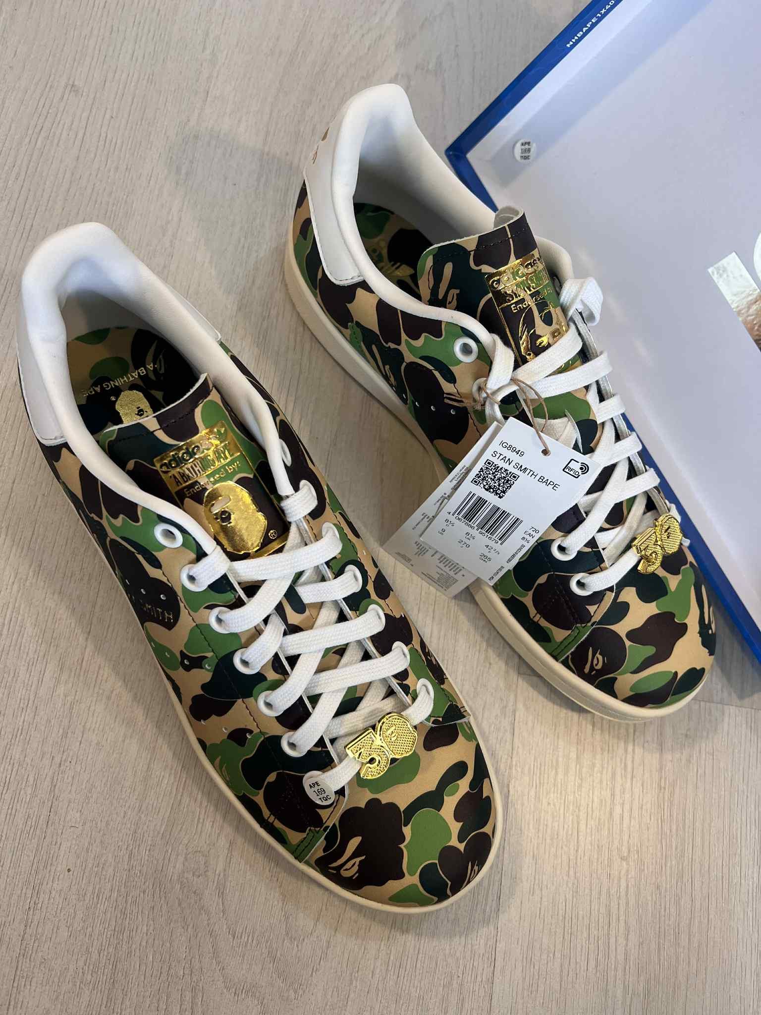 Adidas × Bape Adidas Stan Smith x Bape Shoes Camo 42 / 43 / 44 Size US 9 / EU 42 - 2 Thumbnail