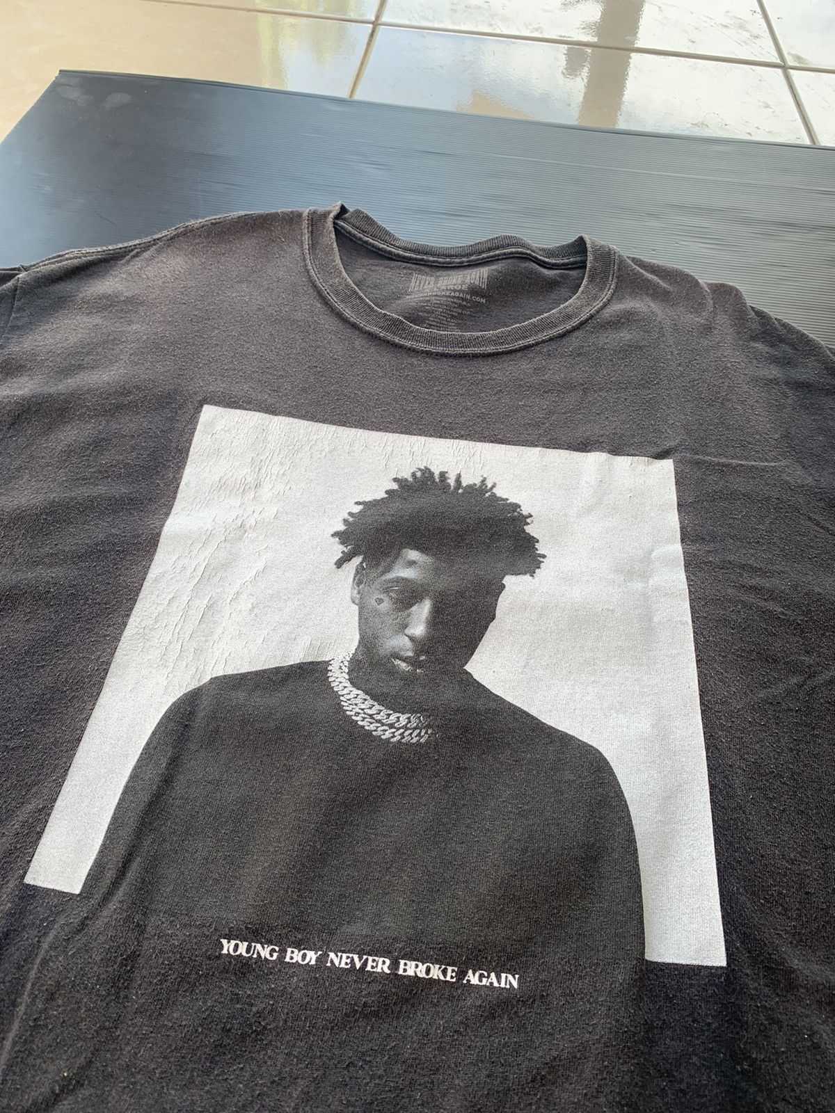 Rap Tees Thrashed Faded Young Boy Never Broke Again Rap Tshirt Size US XL / EU 56 / 4 - 4 Thumbnail