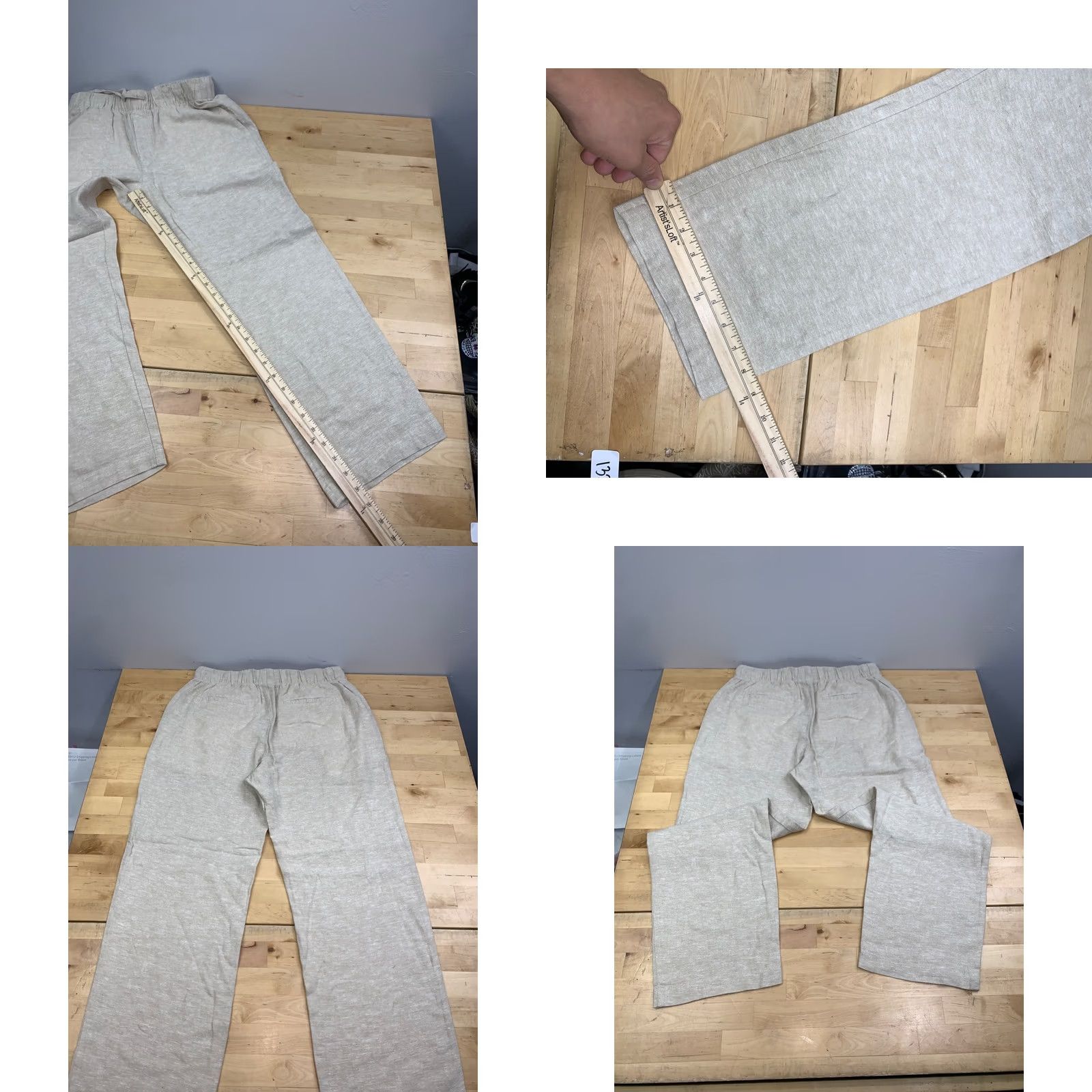 Gap GAP Easy Pants Women S Linen Beige Drawstring Casual Beach Ankle Pockets Relaxed Regular Size Type Pants Size 28" / US 6 / IT 42 - 8 Thumbnail
