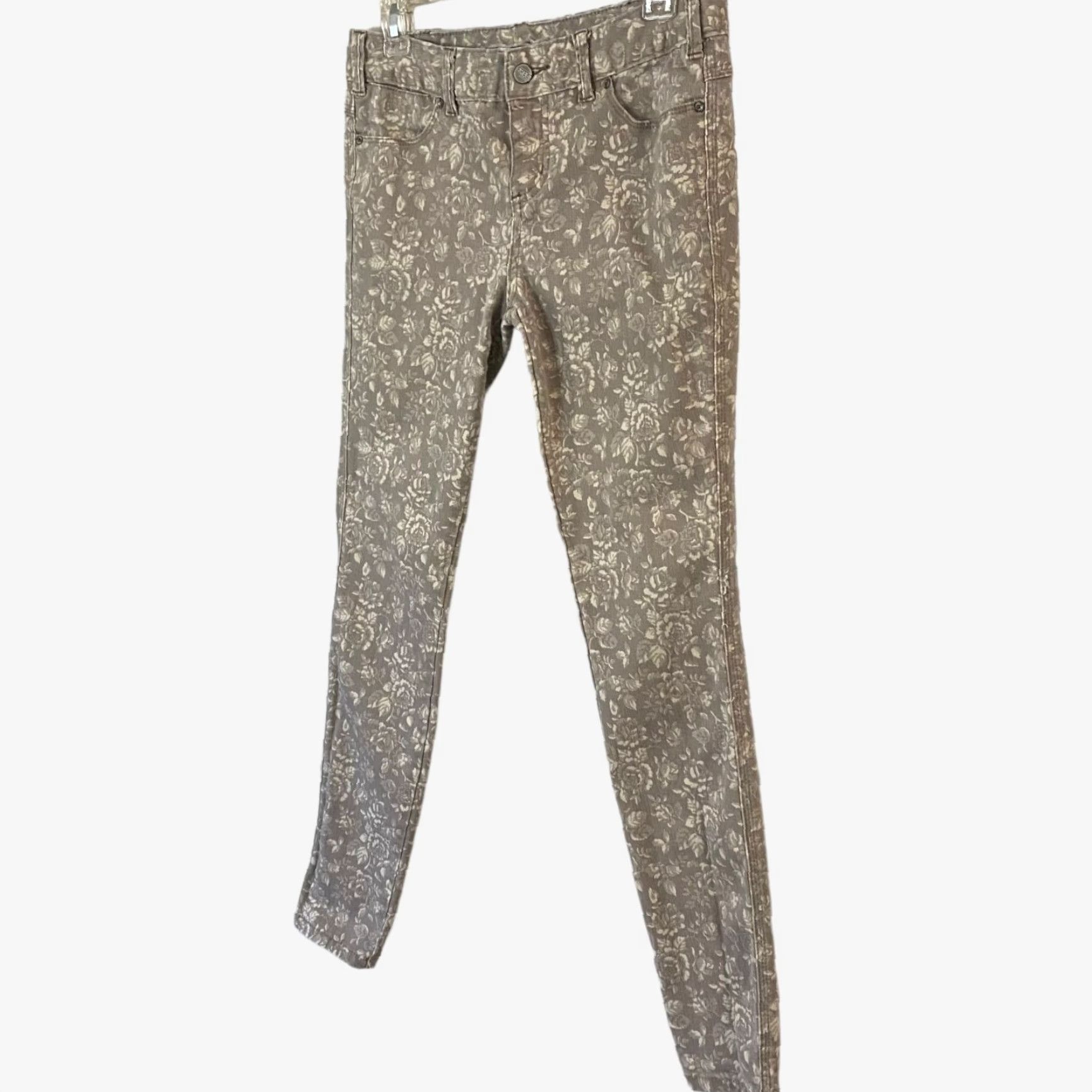Free People Free People Floral Print Skinny Jeans Womens 26 Gray Stretch Denim Pants Size 26" / US 2 / IT 38 - 2 Thumbnail