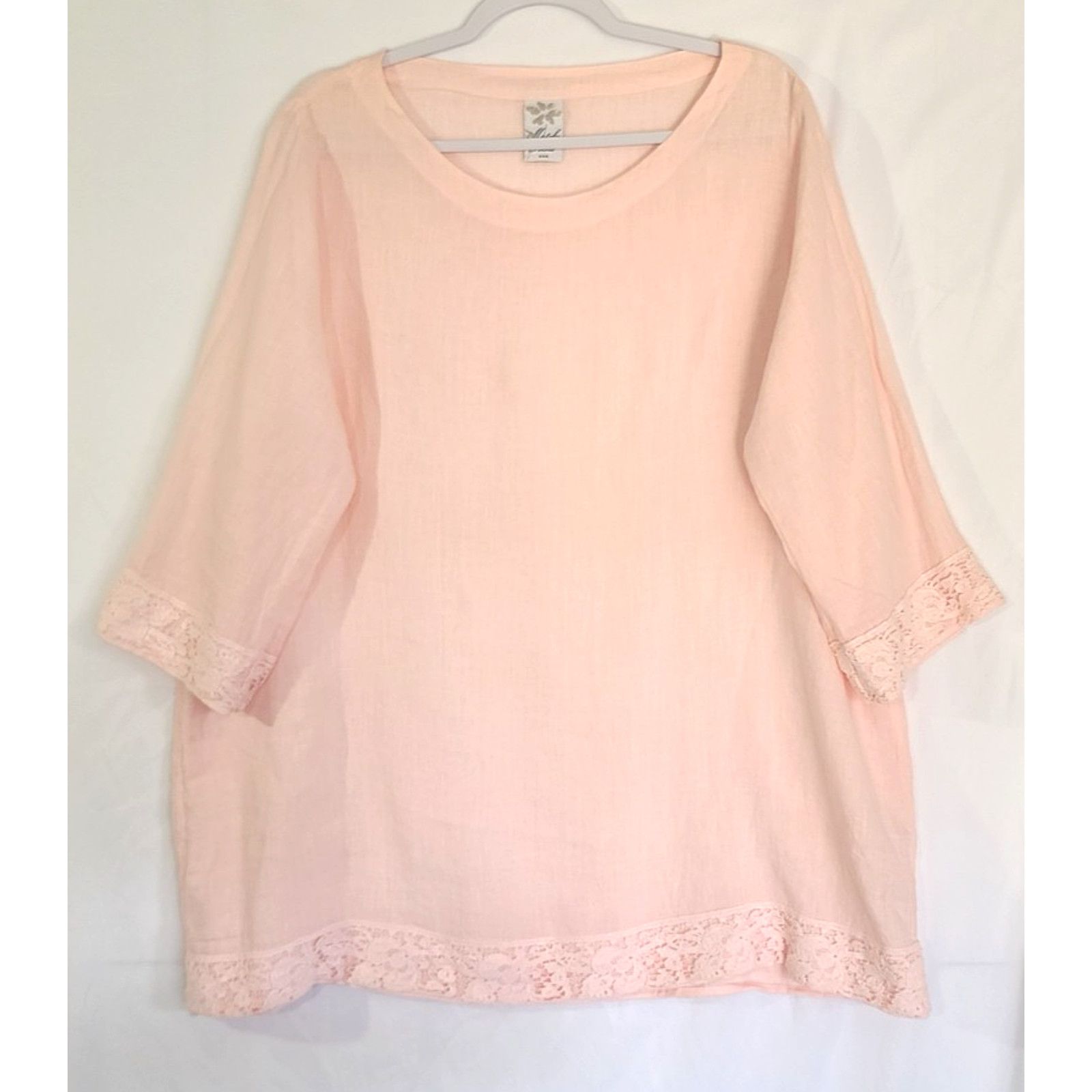 Other Matchpoint Womens 100% Linen Pink Tunic Skirt Set Large Size 32" / US 10 / IT 46 - 3 Thumbnail