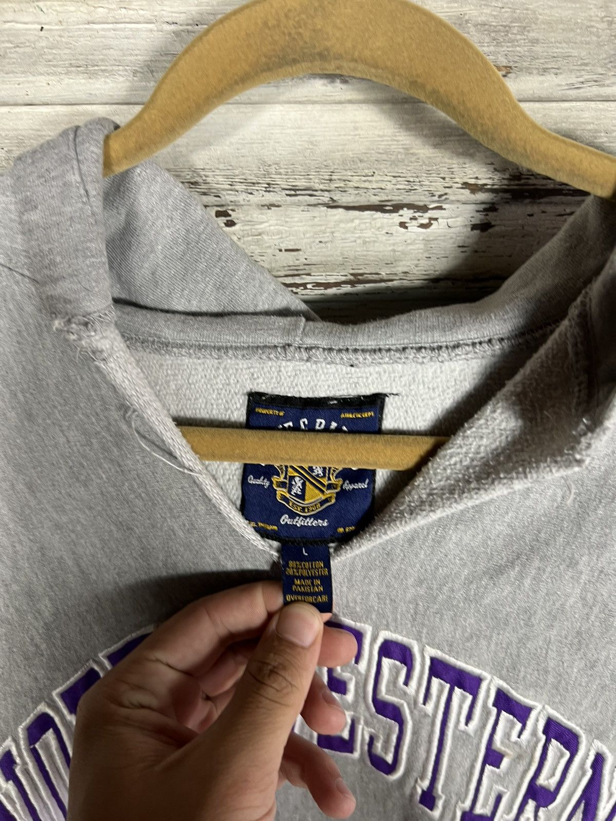 Steve And Barrys × Vintage Vintage Northwestern Hoodie Size US L / EU 52-54 / 3 - 4 Thumbnail