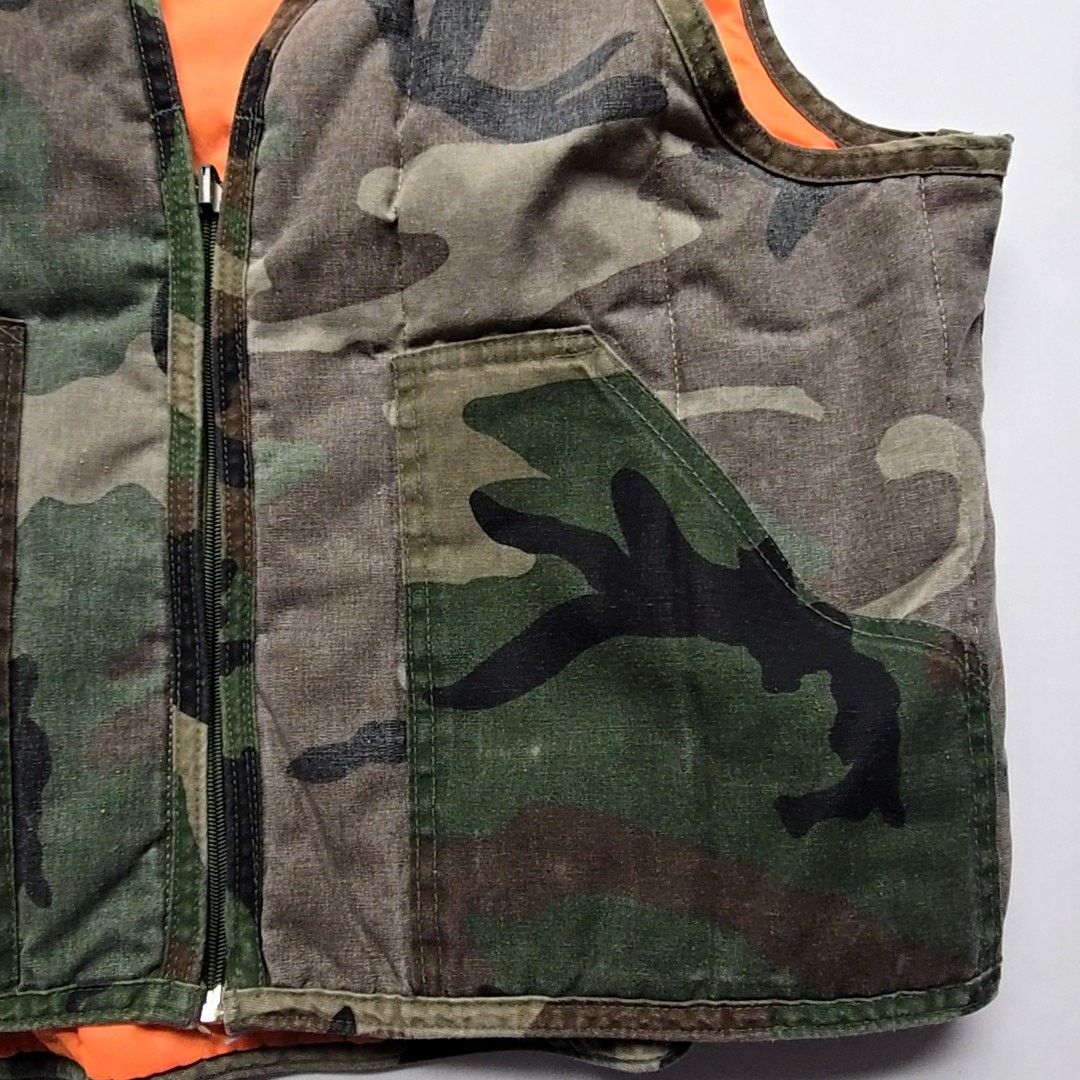 Vintage Vintage Camo Hunting Vest Camouflage Orange Reversible Gear Size US L / EU 52-54 / 3 - 2 Thumbnail